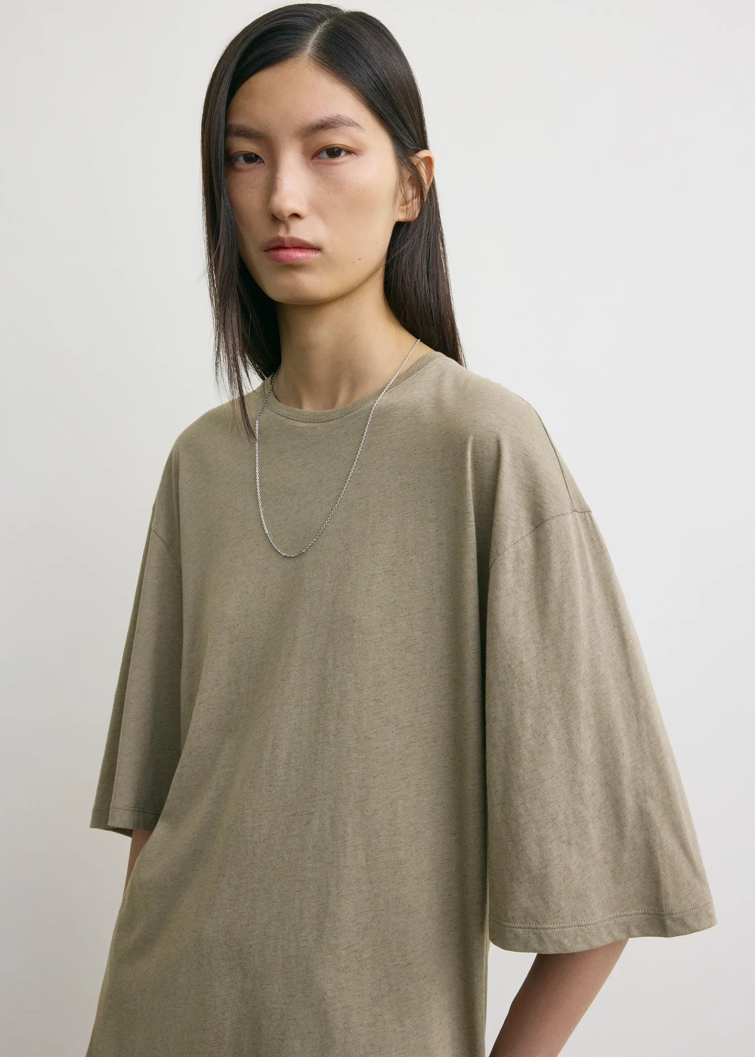 Relaxed tee dress taupe sold by Toteme product image thumbnail 4