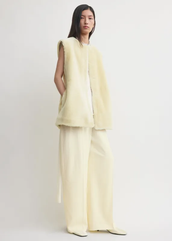 Plush shearling vest ecru made by Toteme