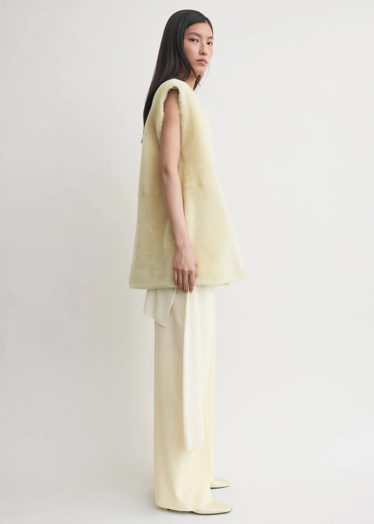 Plush shearling vest ecru sold by Toteme product image thumbnail 2