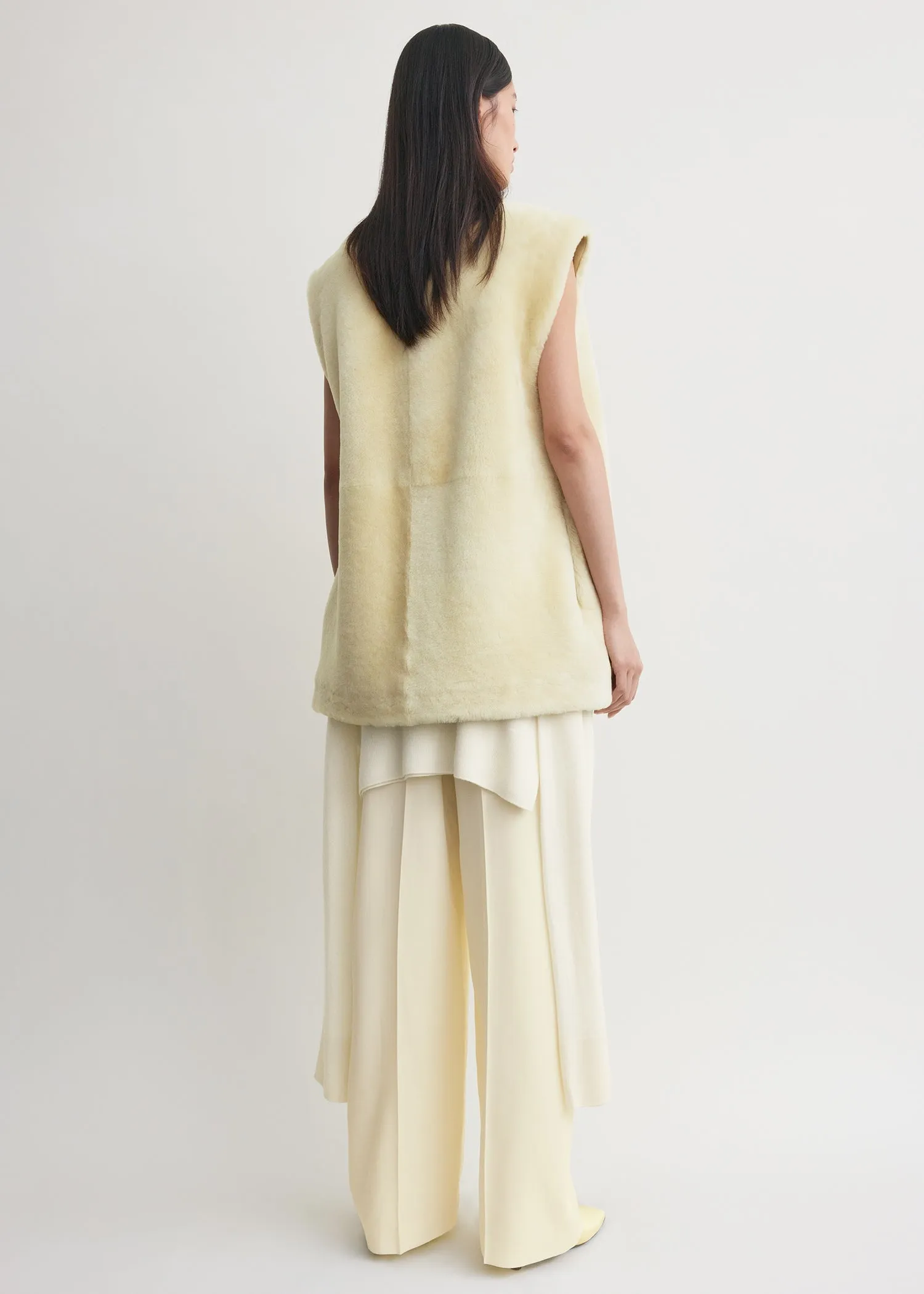 Plush shearling vest ecru sold by Toteme product image thumbnail 3