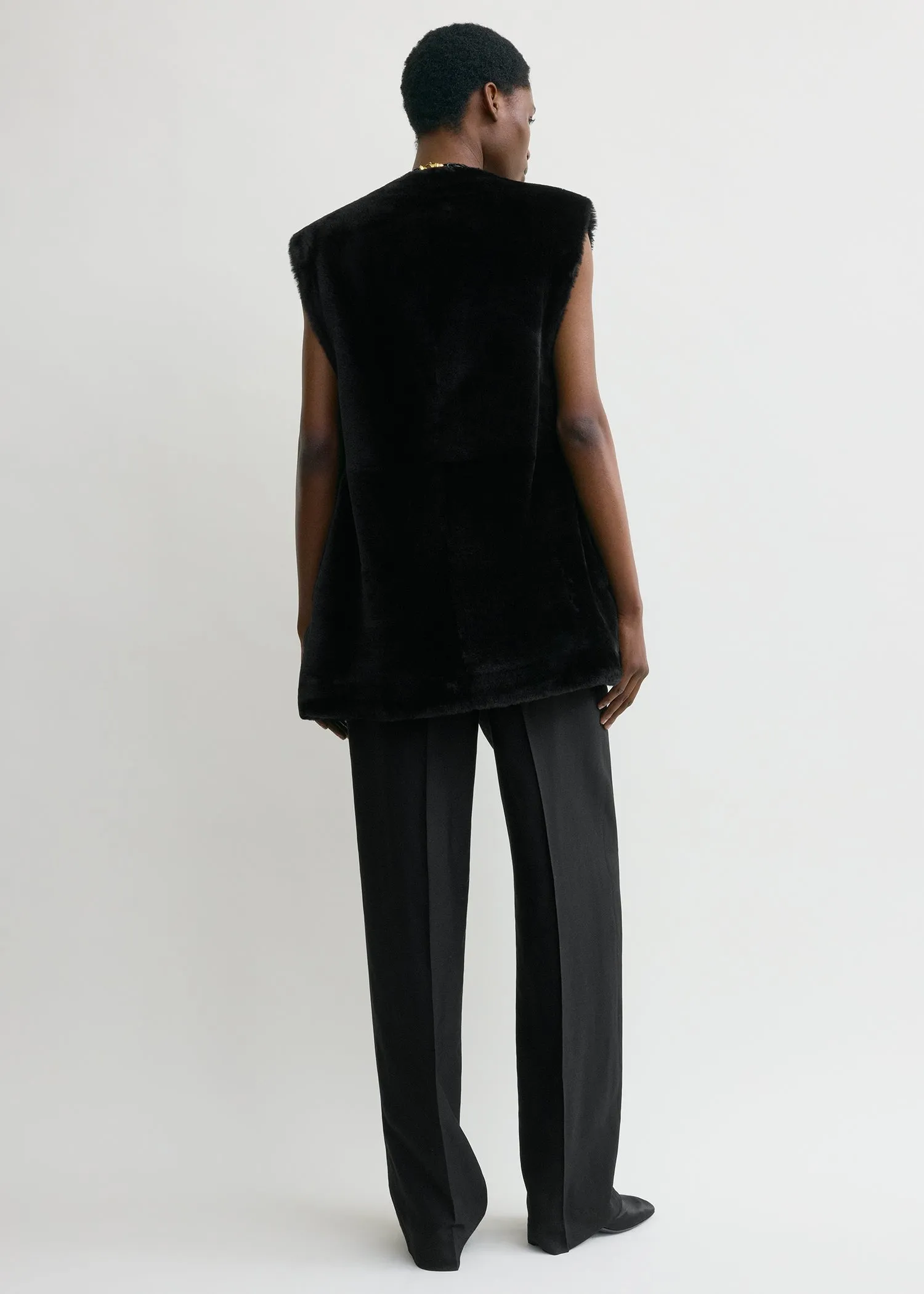 Plush shearling vest black sold by Toteme product image thumbnail 3