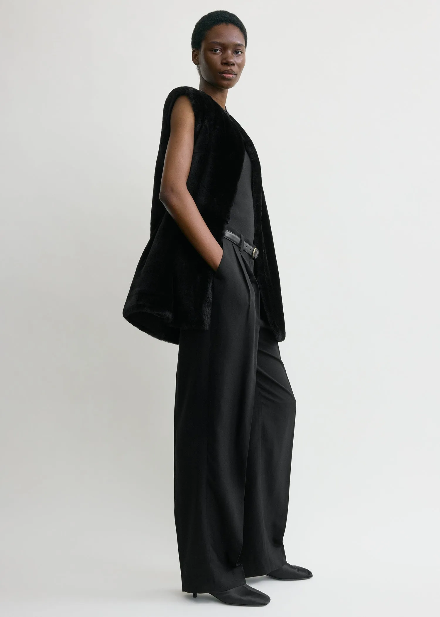 Plush shearling vest black sold by Toteme product image thumbnail 2