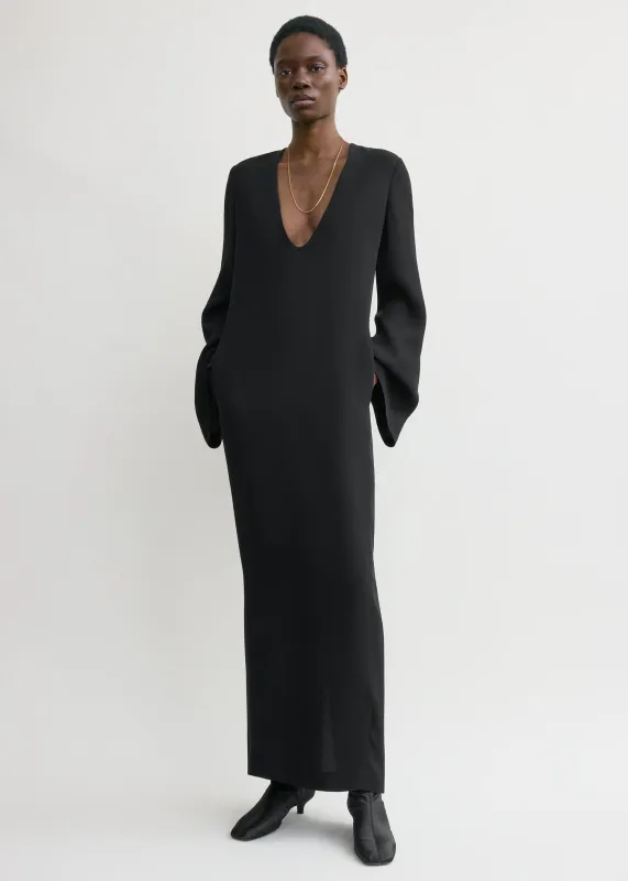 Bell-sleeve dress black made by Toteme