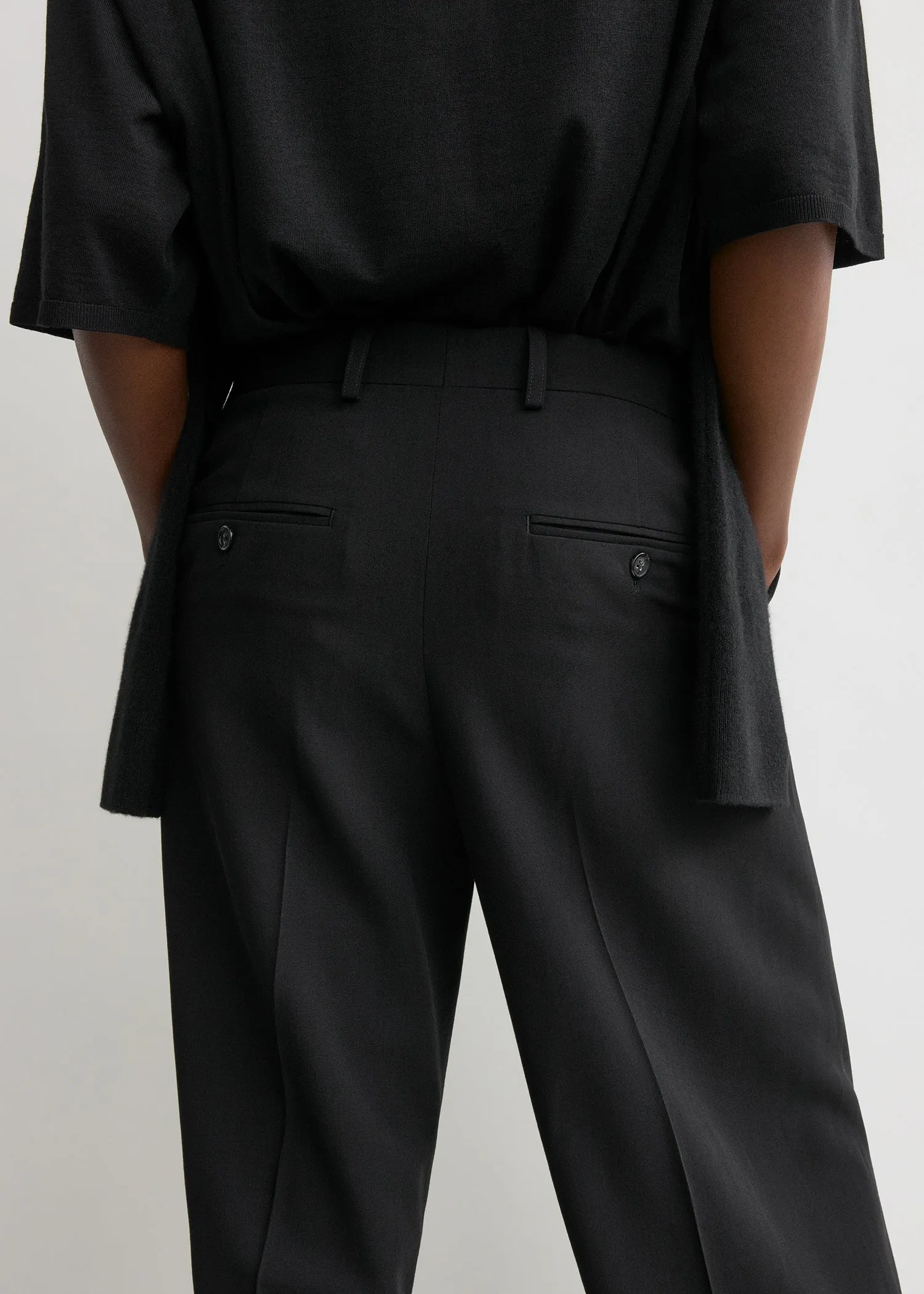 Wide fluid trousers black sold by Toteme product image thumbnail 5