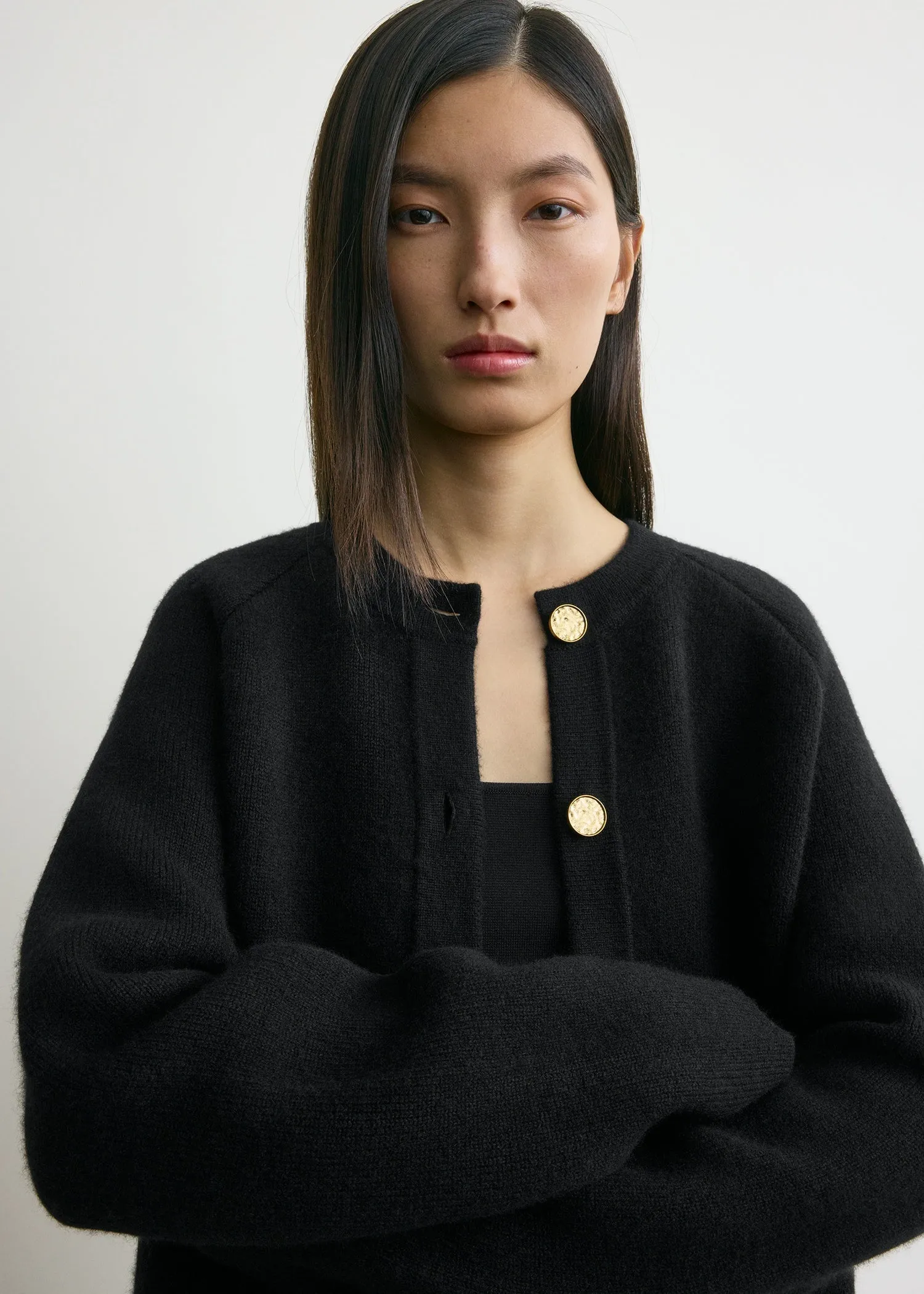 Hammered button cardigan black sold by Toteme product image thumbnail 4