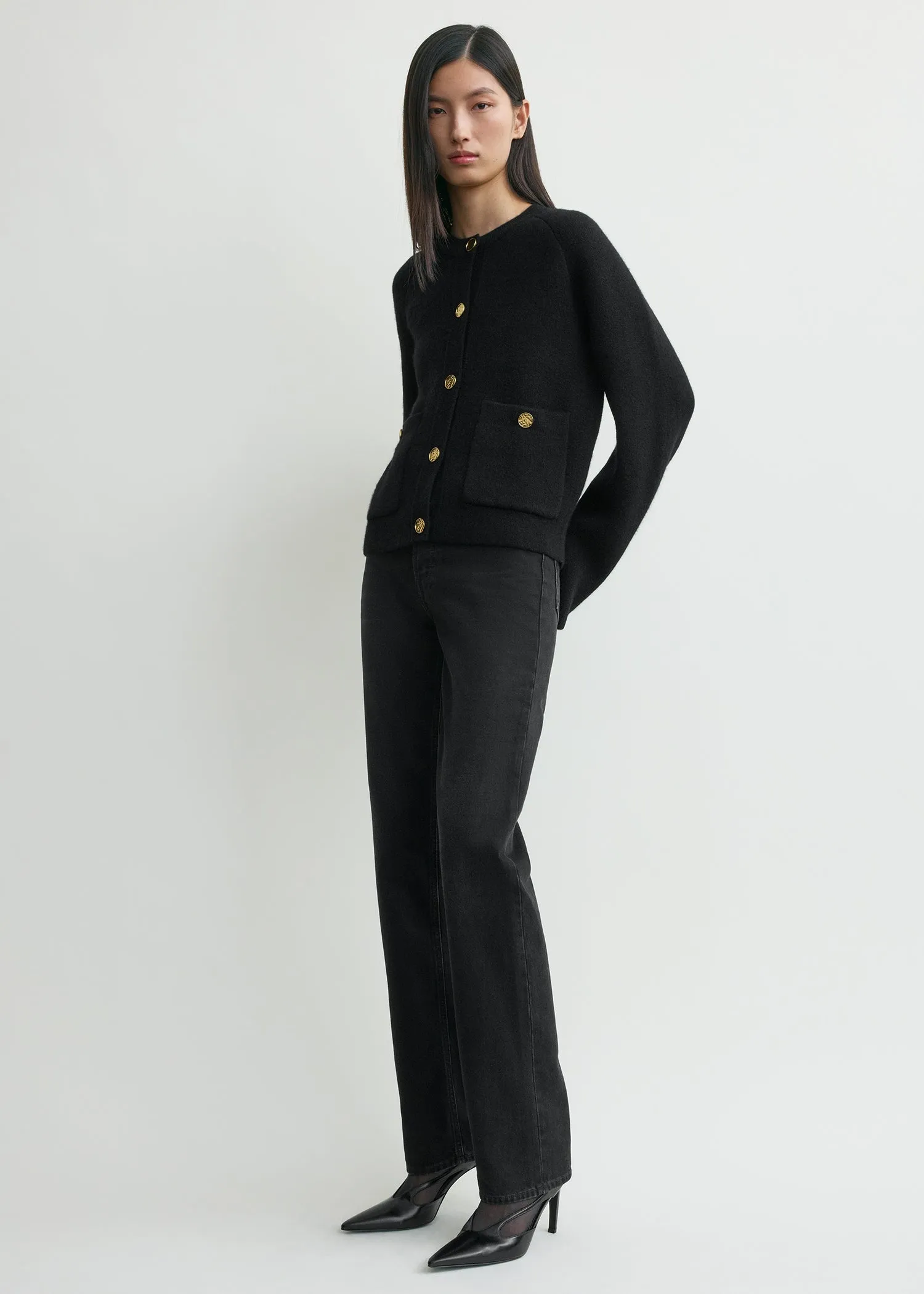 Hammered button cardigan black sold by Toteme product image thumbnail 2