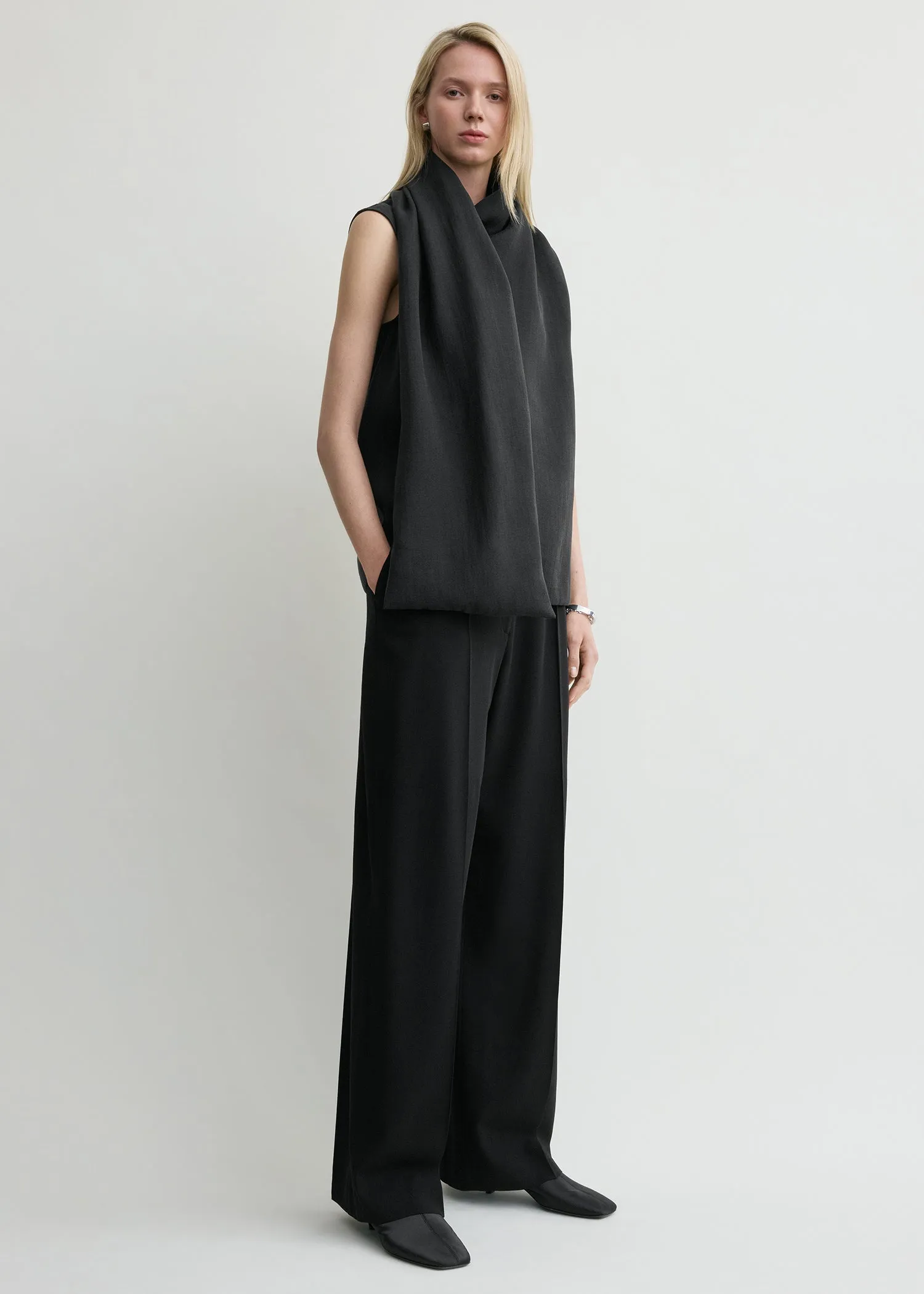 Scarf blouse black sold by Toteme product image thumbnail 2