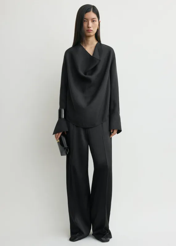 Cowl blouse black sold by Toteme