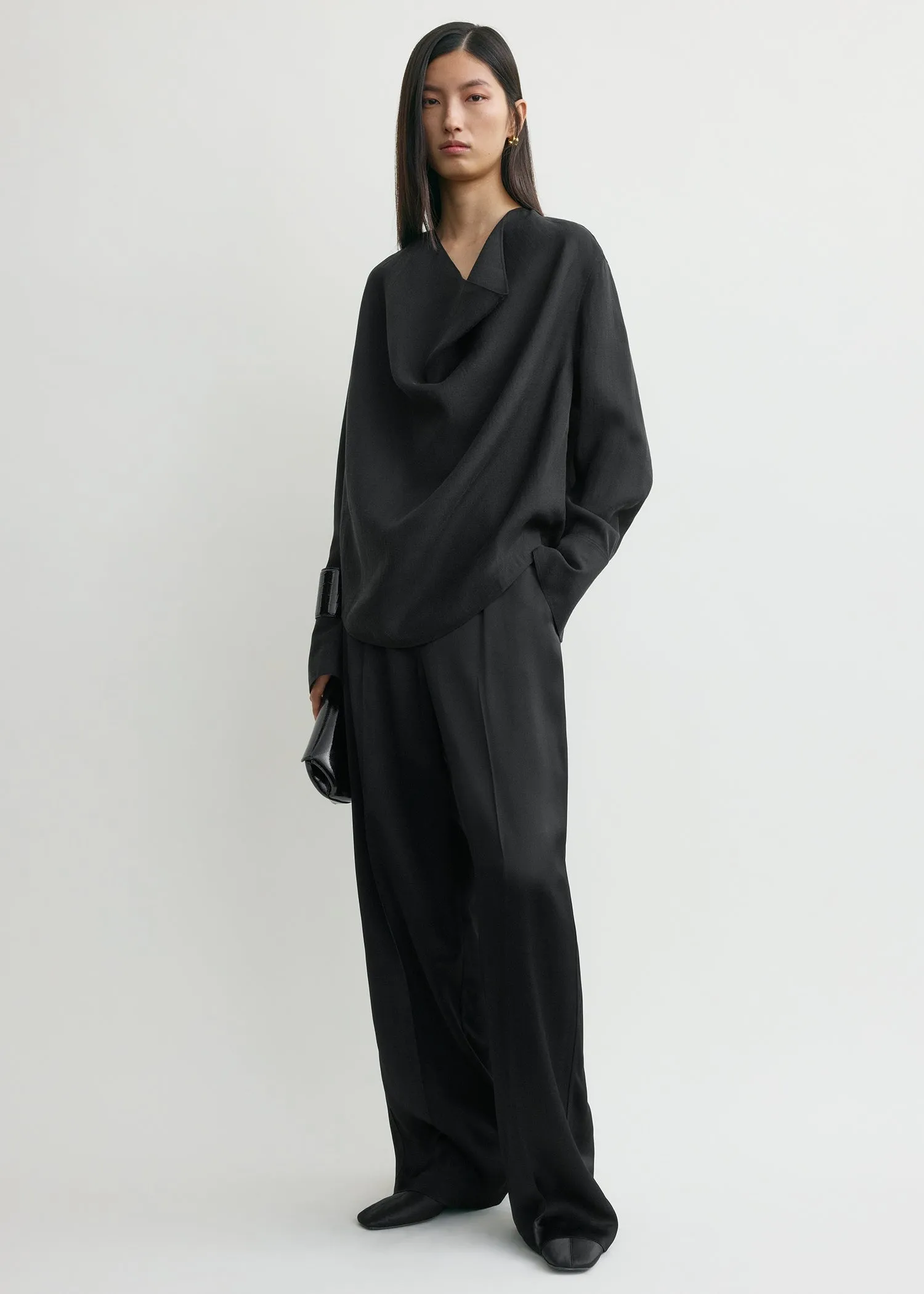 Cowl blouse black sold by Toteme product image thumbnail 2