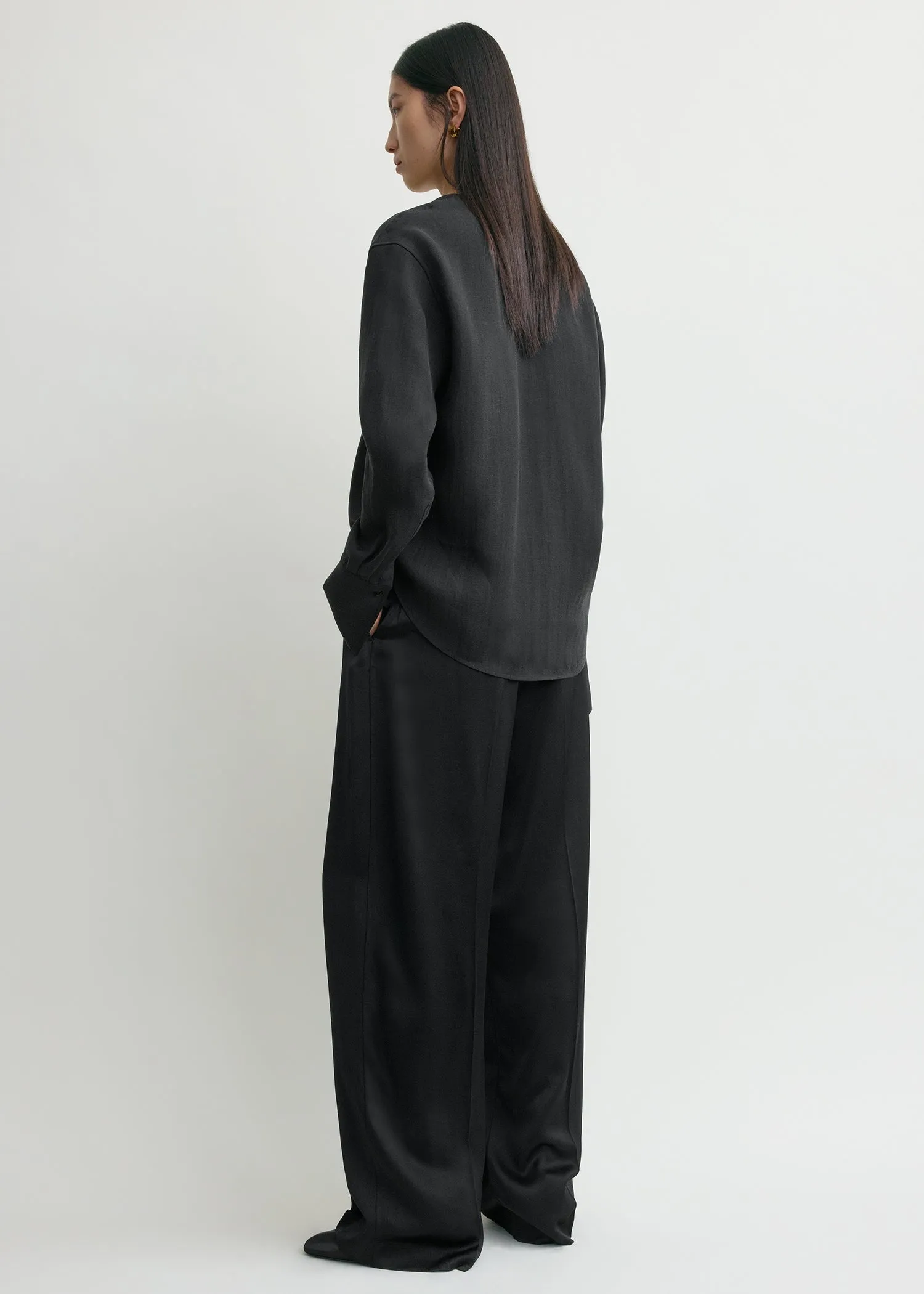 Cowl blouse black sold by Toteme product image thumbnail 3