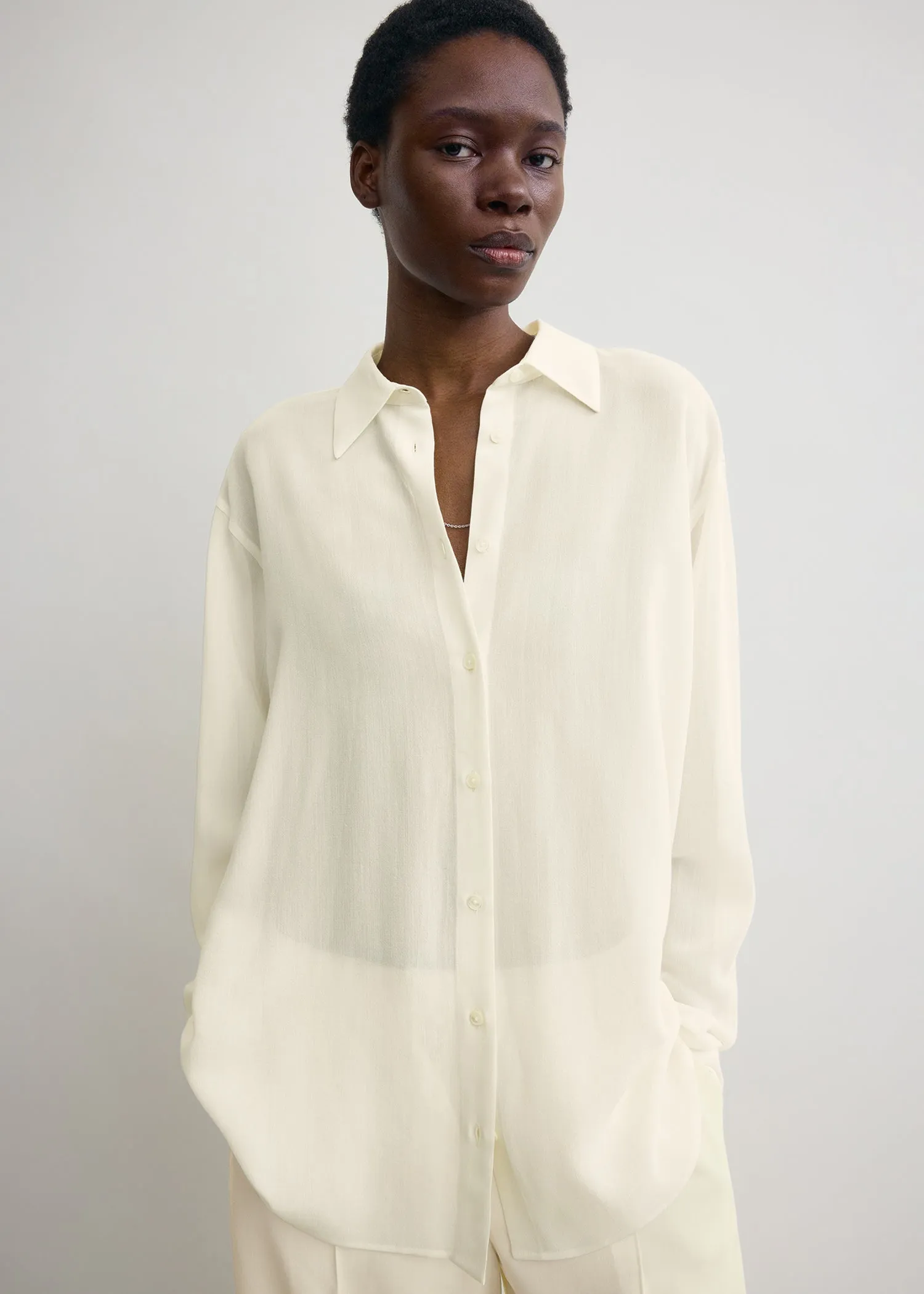 Classic crepe shirt milk sold by Toteme product image thumbnail 4