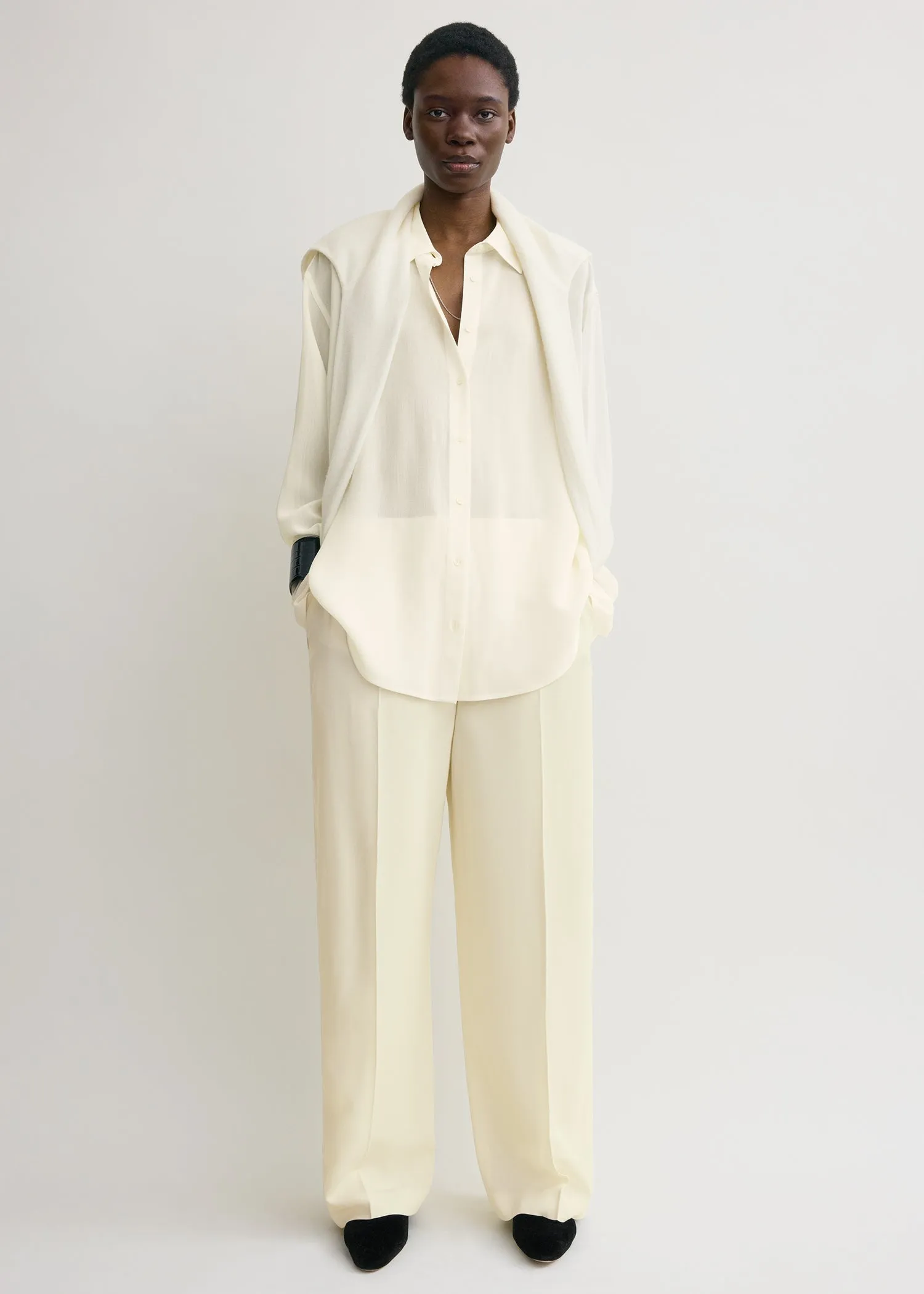 Classic crepe shirt milk sold by Toteme