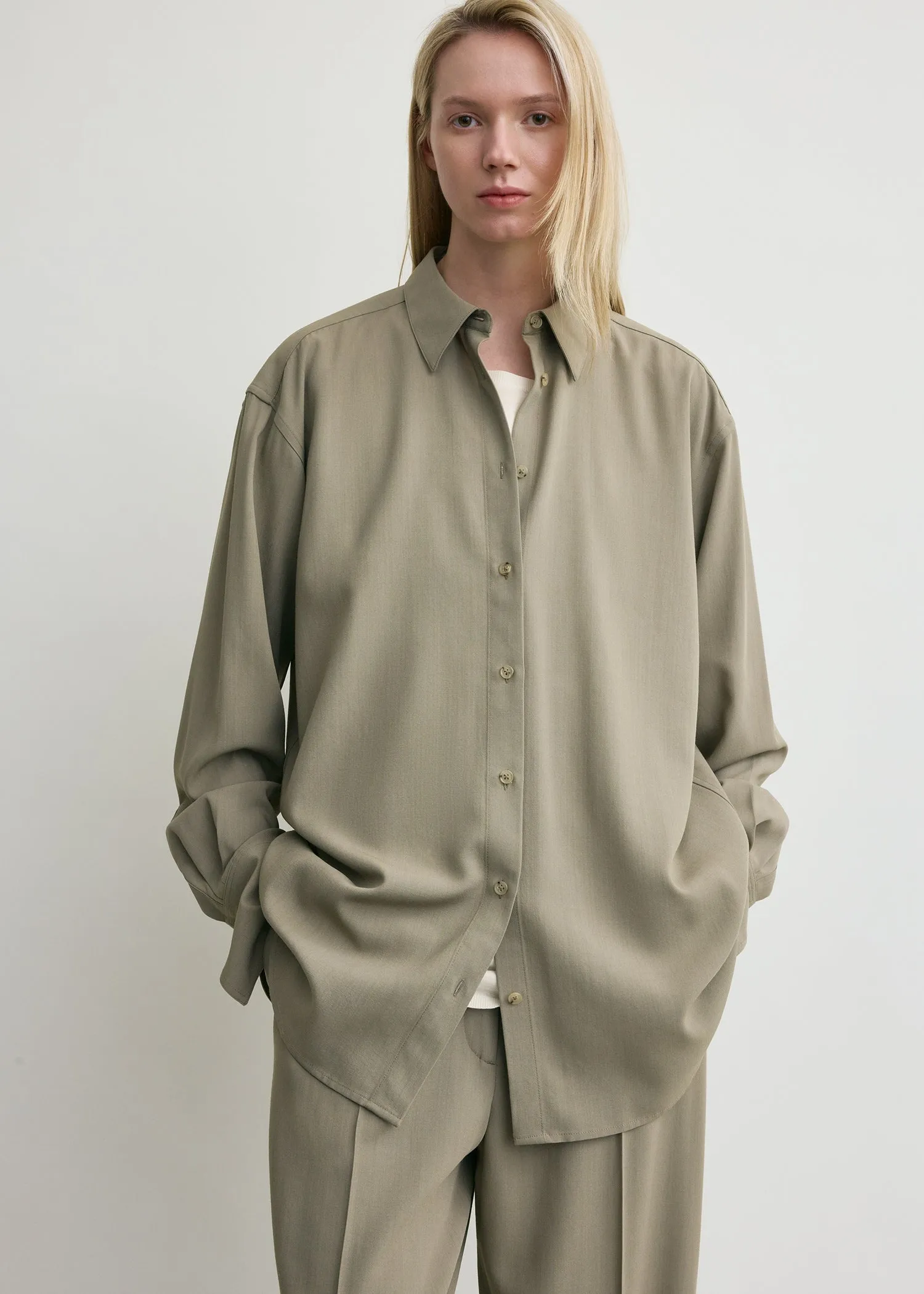 Classic tuxedo shirt taupe sold by Toteme product image thumbnail 4