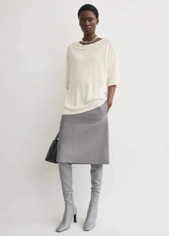 Paneled leather skirt grey made by Toteme