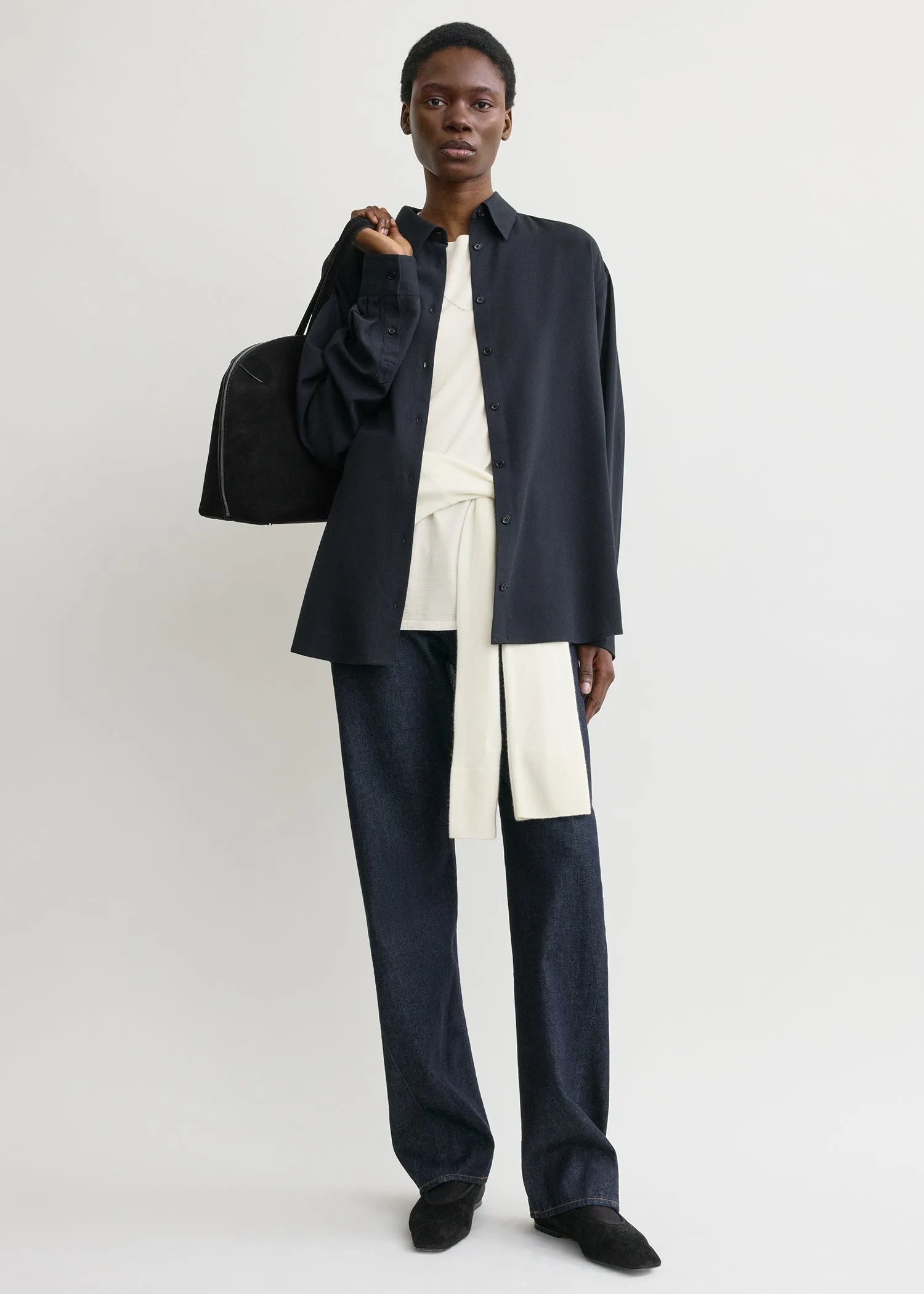 Classic fluid shirt navy sold by Toteme