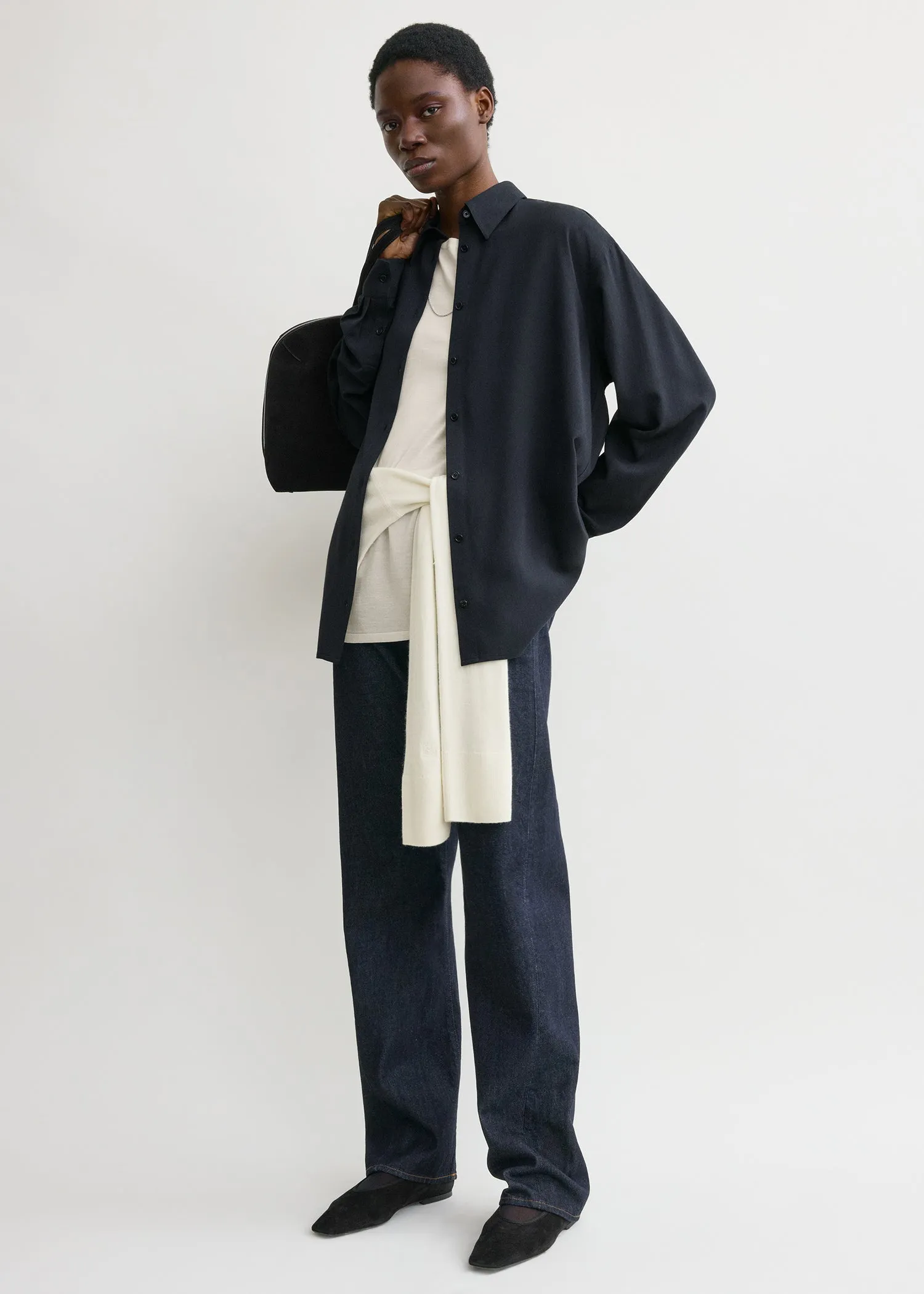 Classic fluid shirt navy sold by Toteme product image thumbnail 2