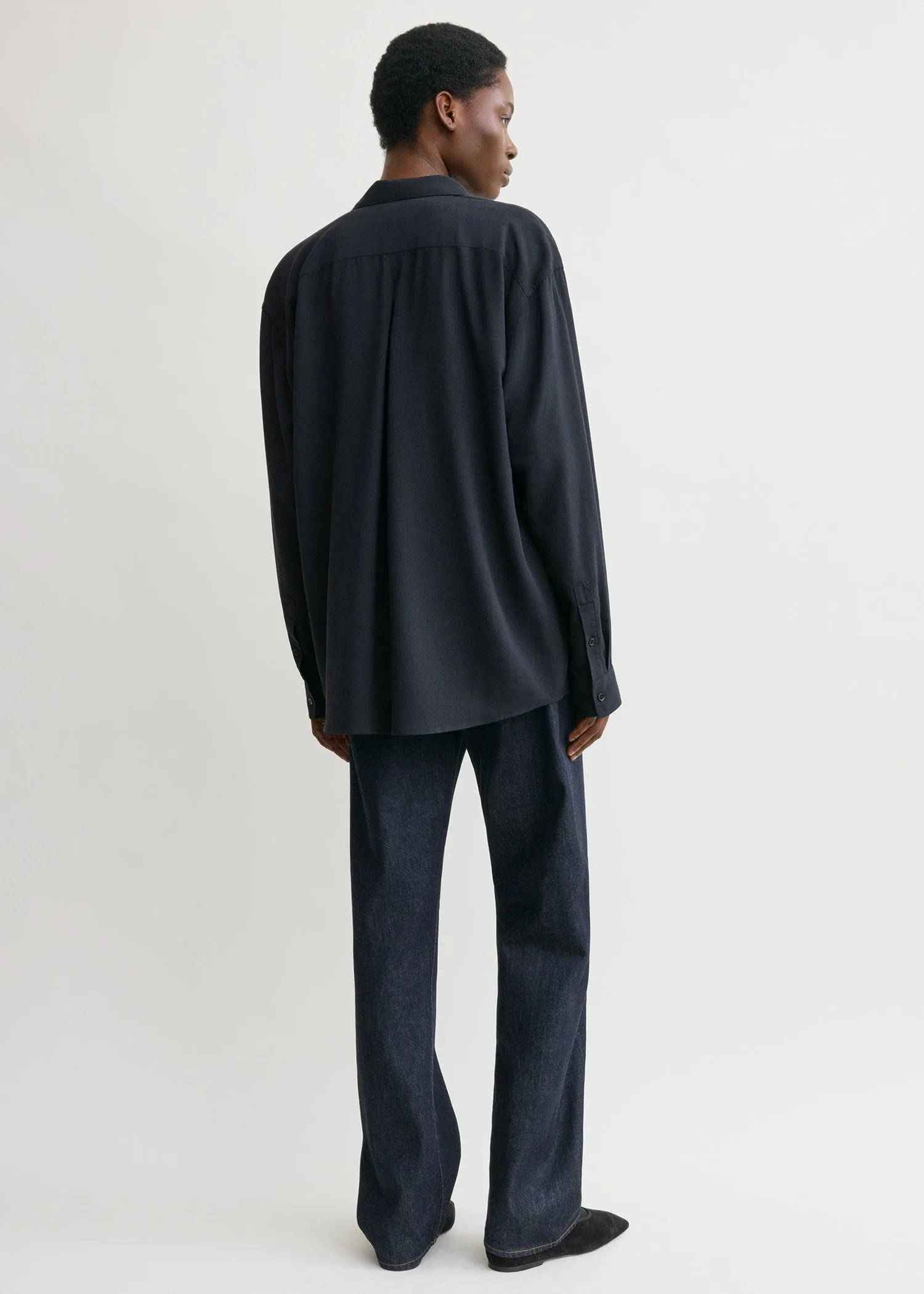 Classic fluid shirt navy sold by Toteme product image thumbnail 3