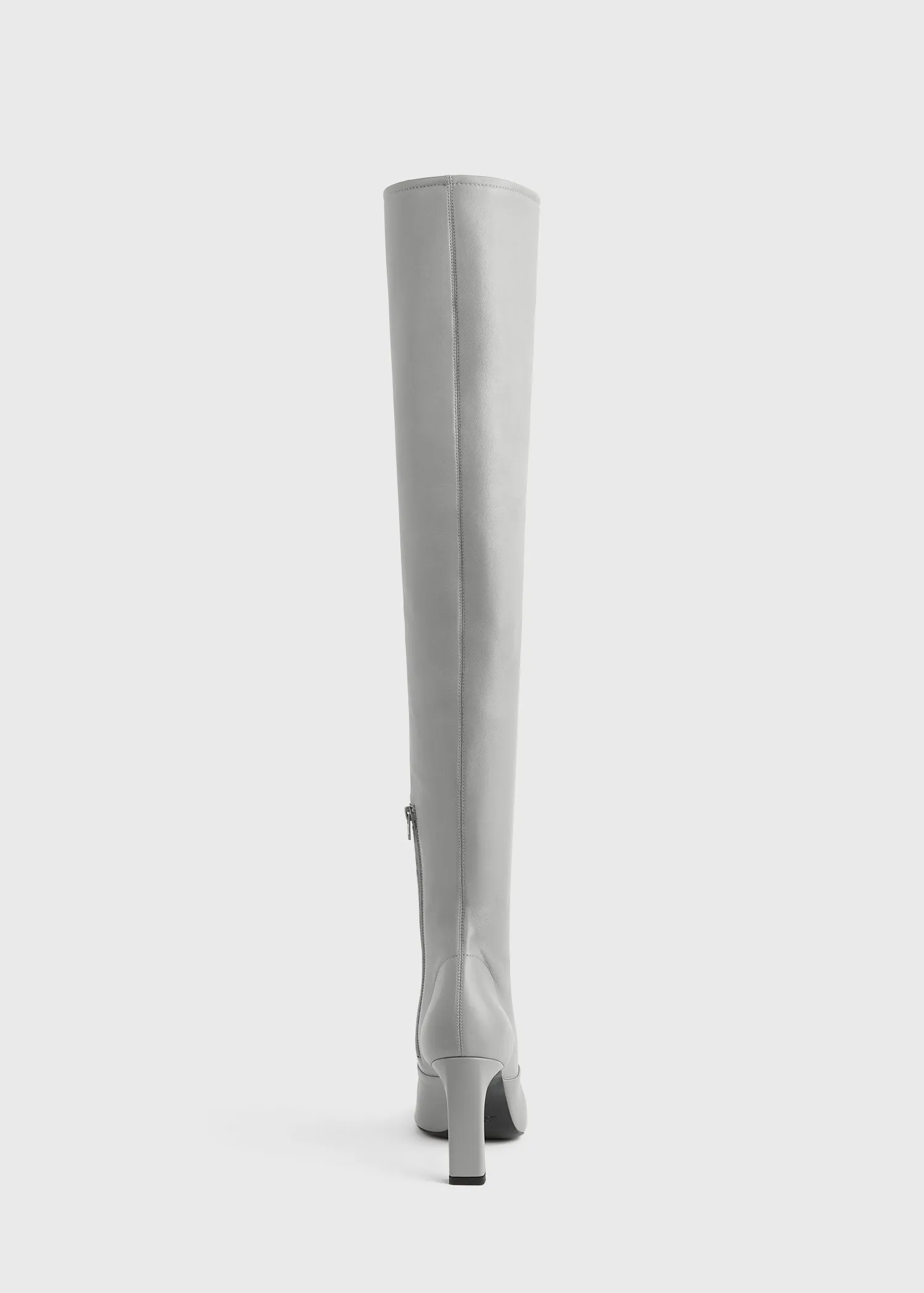 Nappa over-the-knee boots light grey sold by Toteme product image thumbnail 4