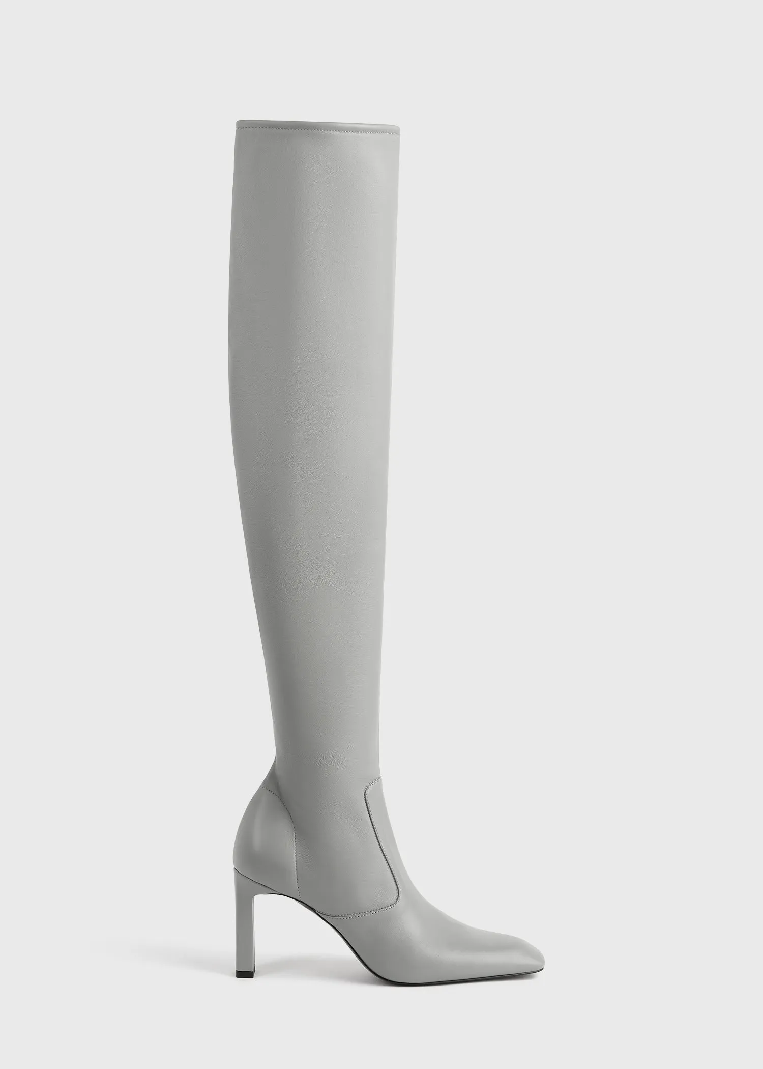 Nappa over-the-knee boots light grey sold by Toteme