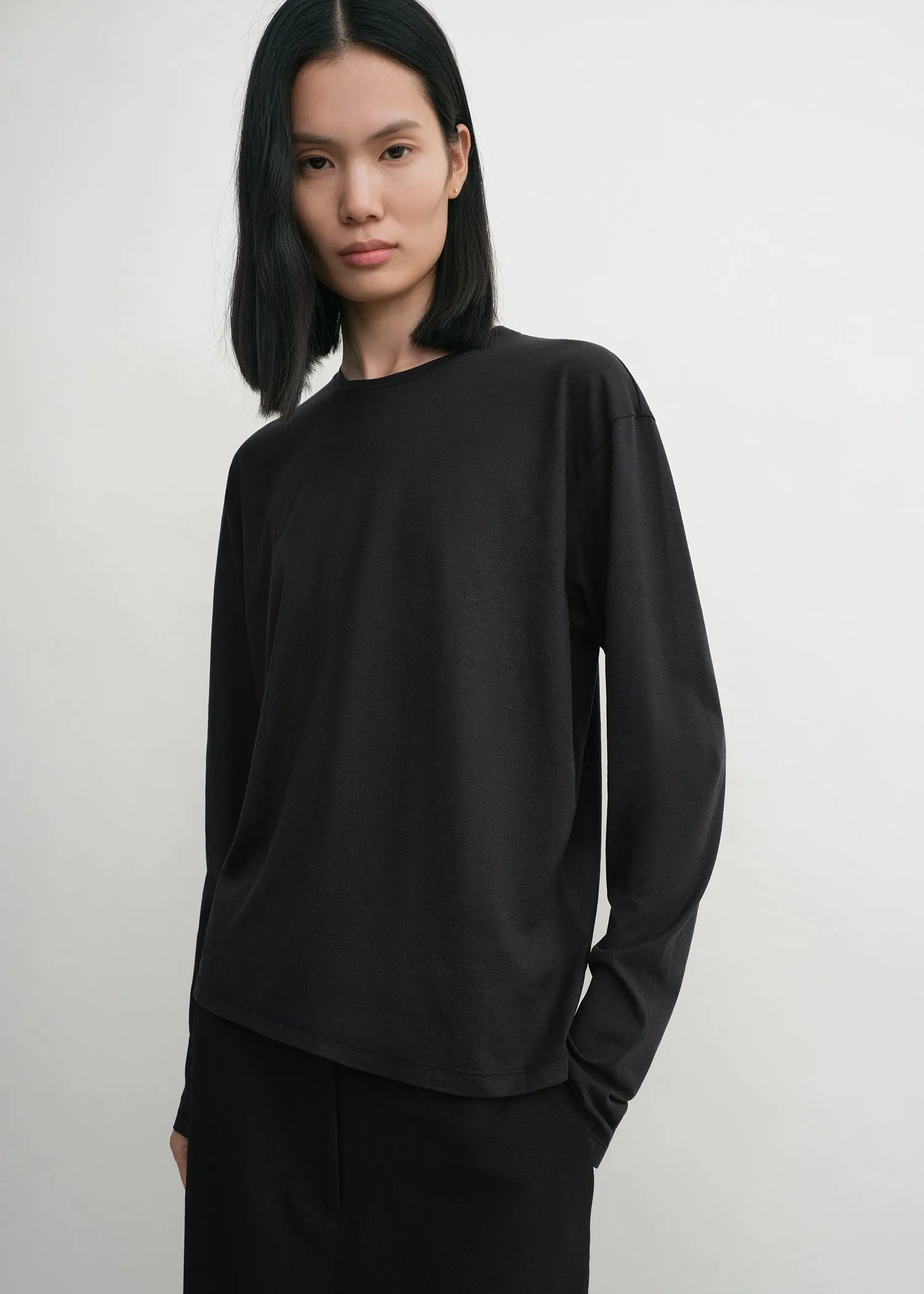 Classic long-sleeve tee black sold by Toteme product image thumbnail 4