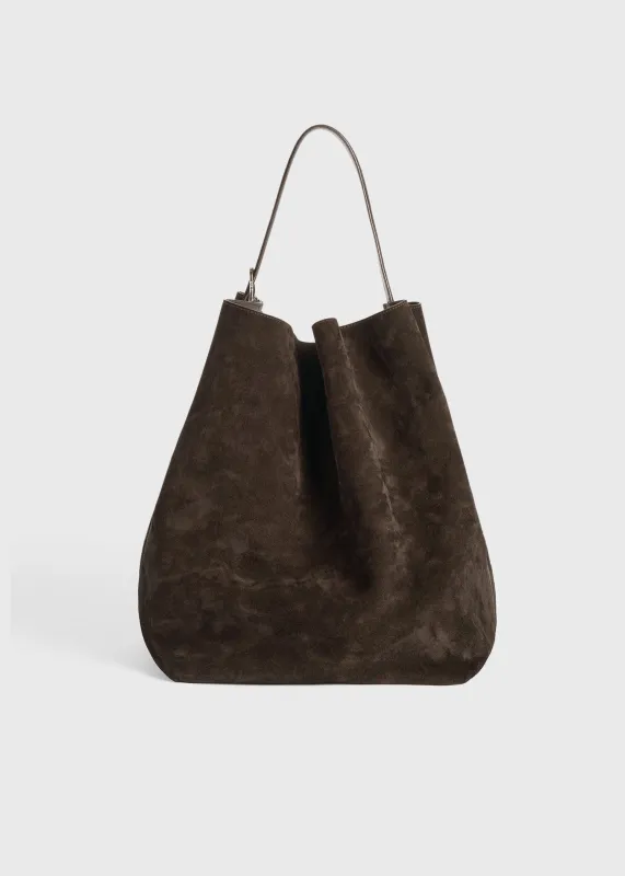 Belted suede tote brown sold by Toteme
