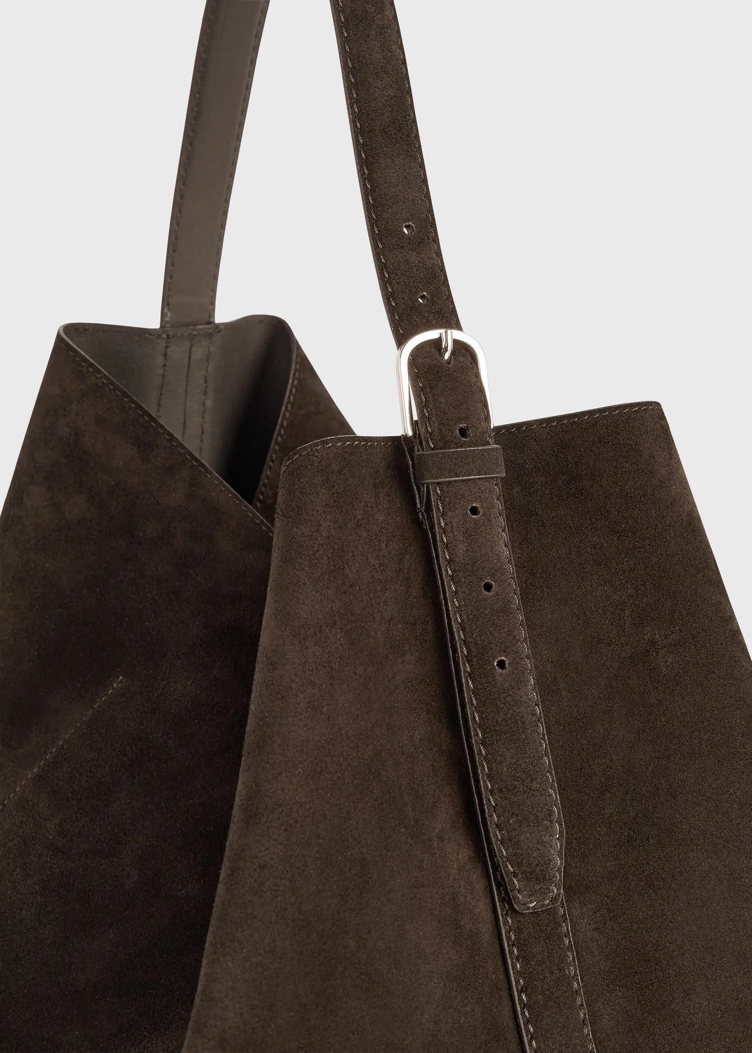 Belted suede tote brown sold by Toteme product image thumbnail 5