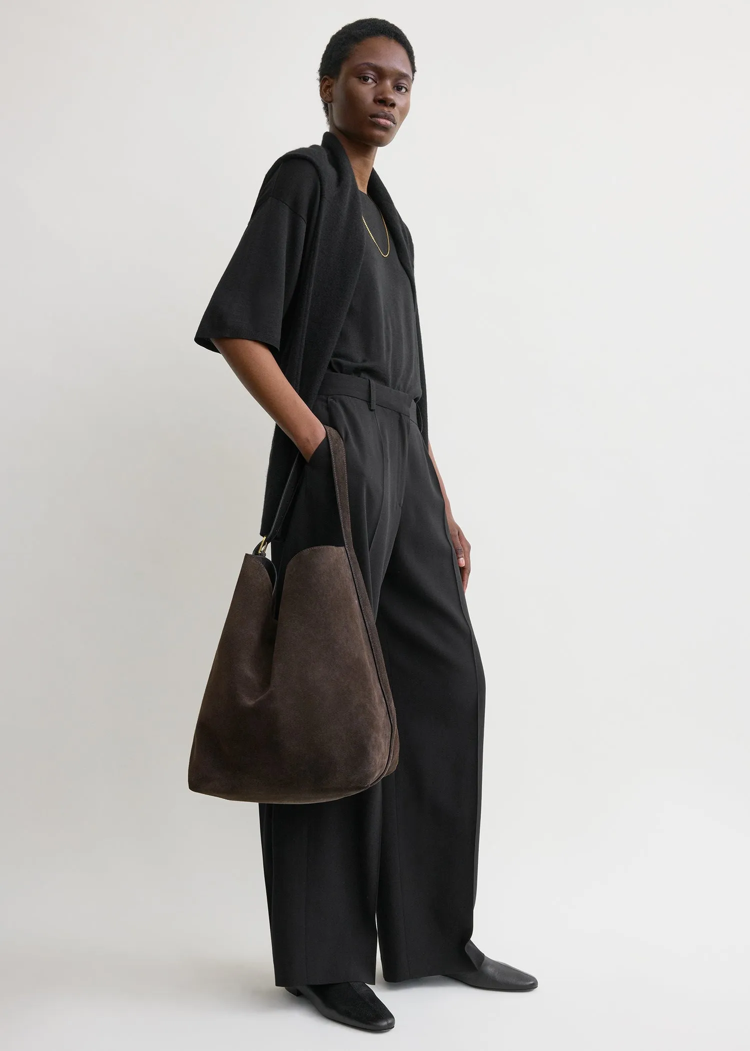 Belted suede tote brown sold by Toteme product image thumbnail 2