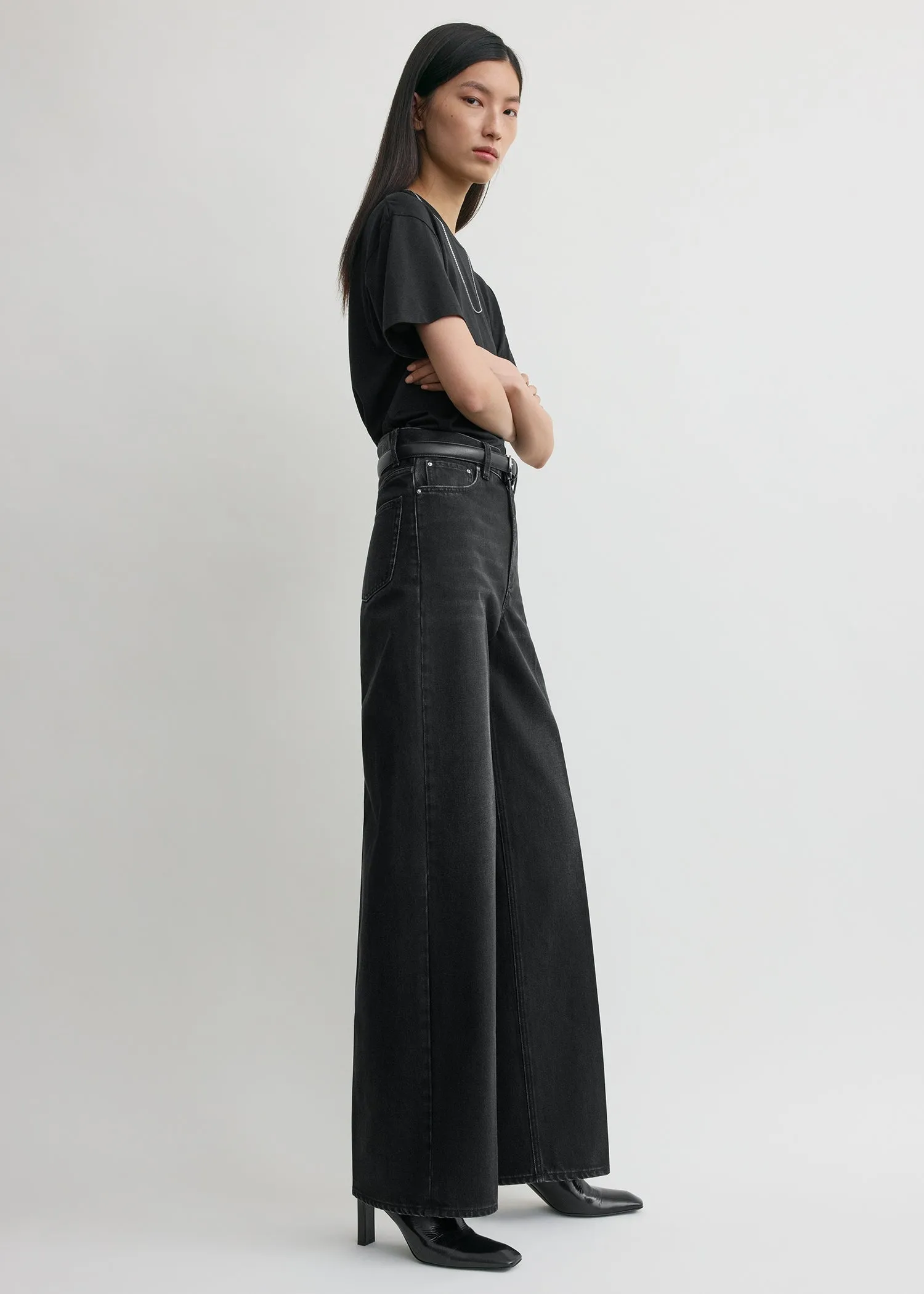 Wide leg denim faded black sold by Toteme product image thumbnail 2