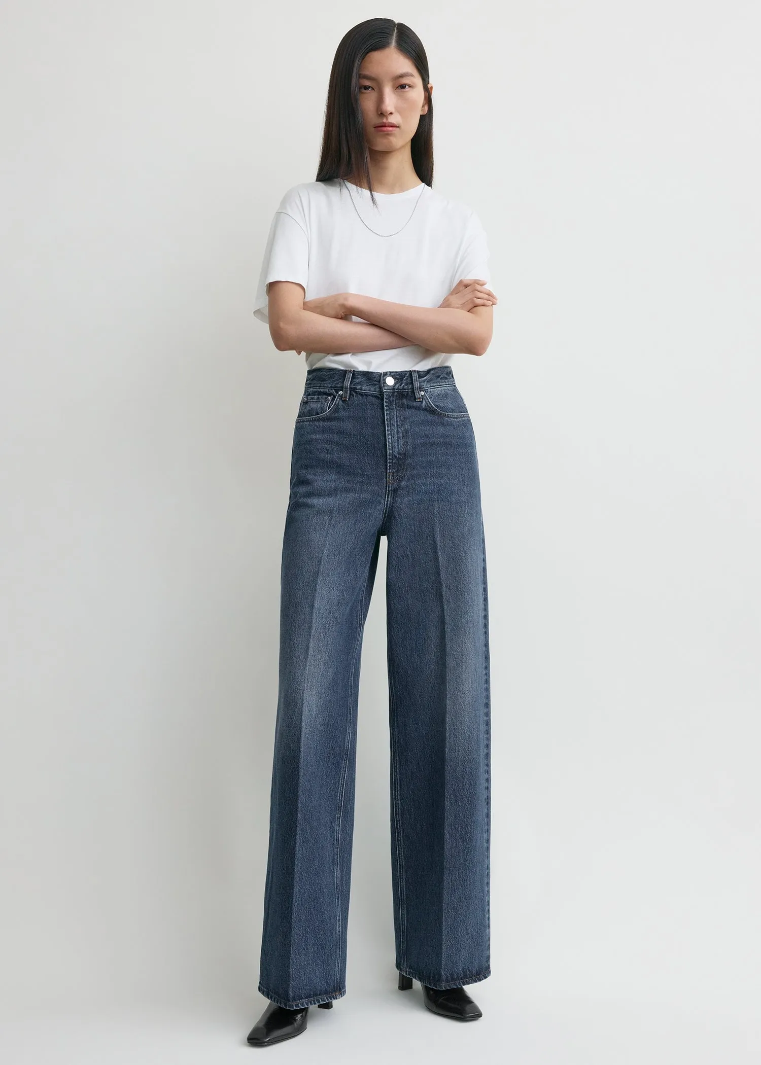 Wide leg denim dark blue sold by Toteme product image thumbnail 2