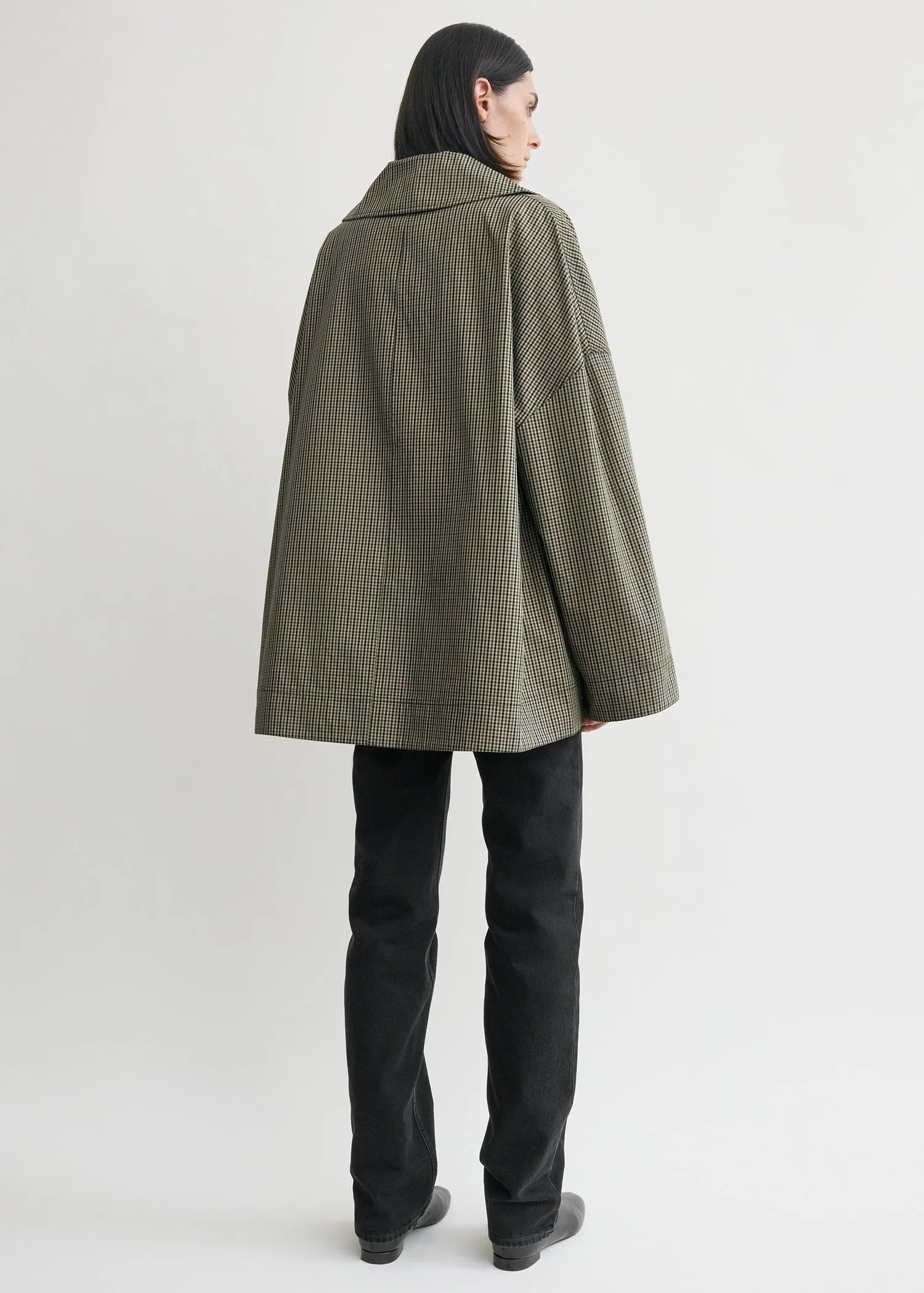 Oversized checked jacket beige/black sold by Toteme product image thumbnail 3