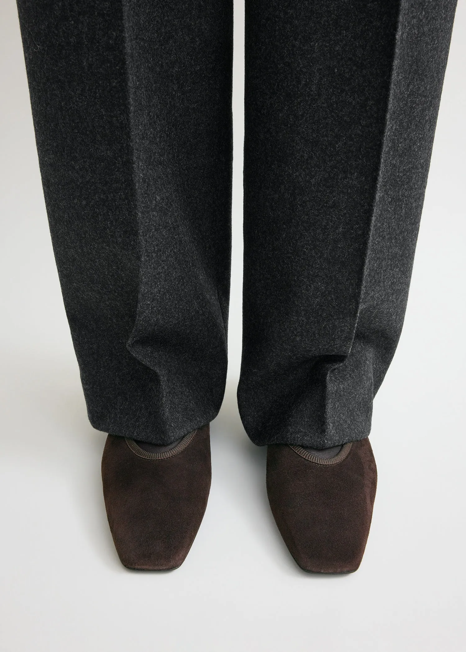 Minimalist suede ballerinas pepper sold by Toteme product image thumbnail 2