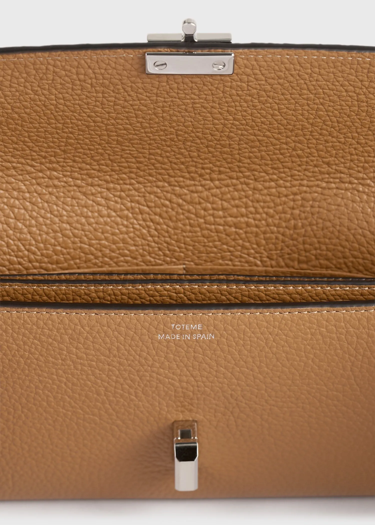 T-lock grained-leather wallet tan sold by Toteme product image thumbnail 5