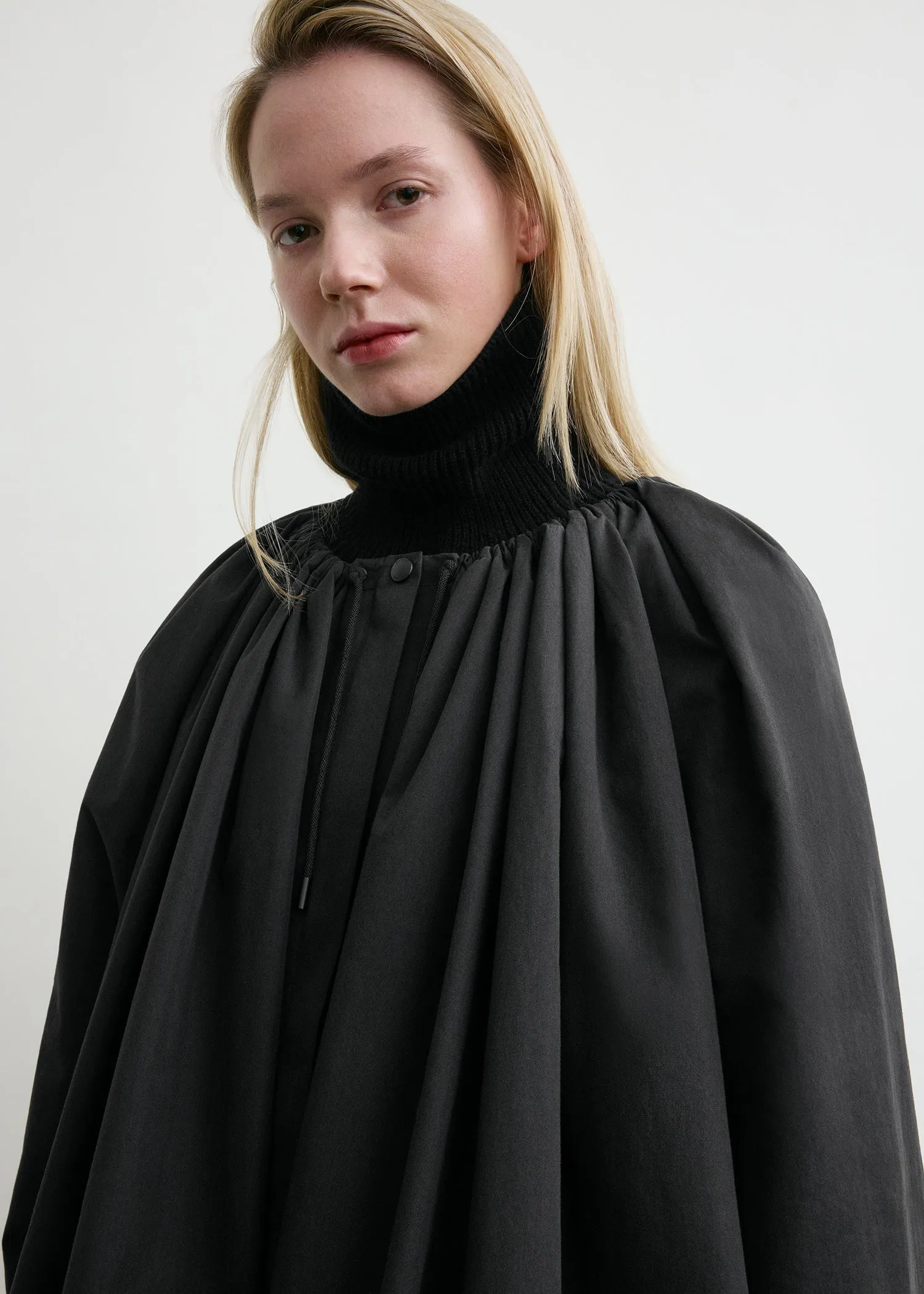 Gathered parachute coat black sold by Toteme product image thumbnail 4