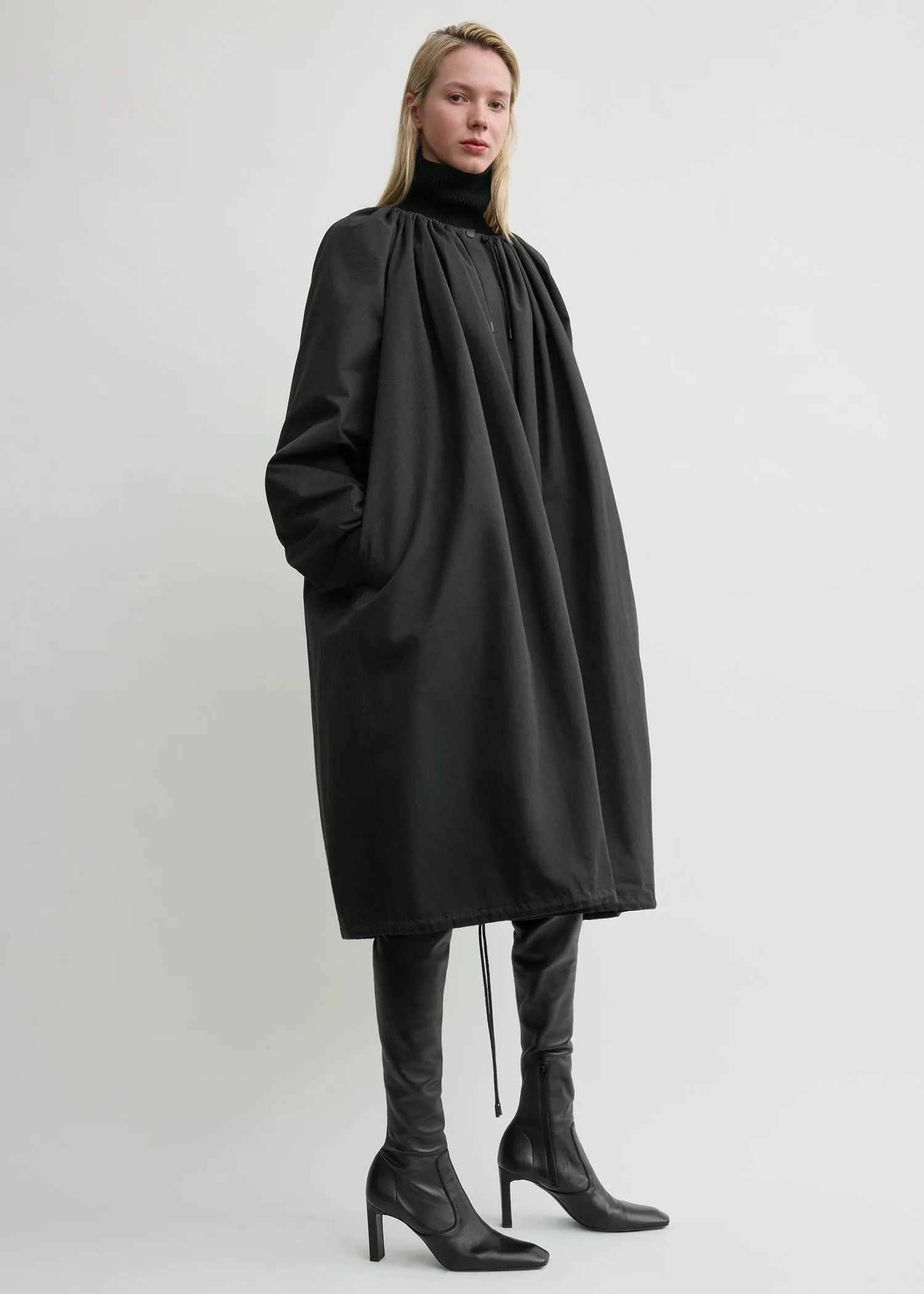 Gathered parachute coat black sold by Toteme product image thumbnail 2