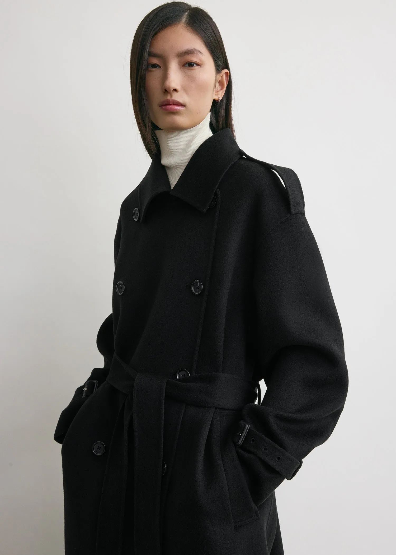 Doublé winter trench black sold by Toteme product image thumbnail 4