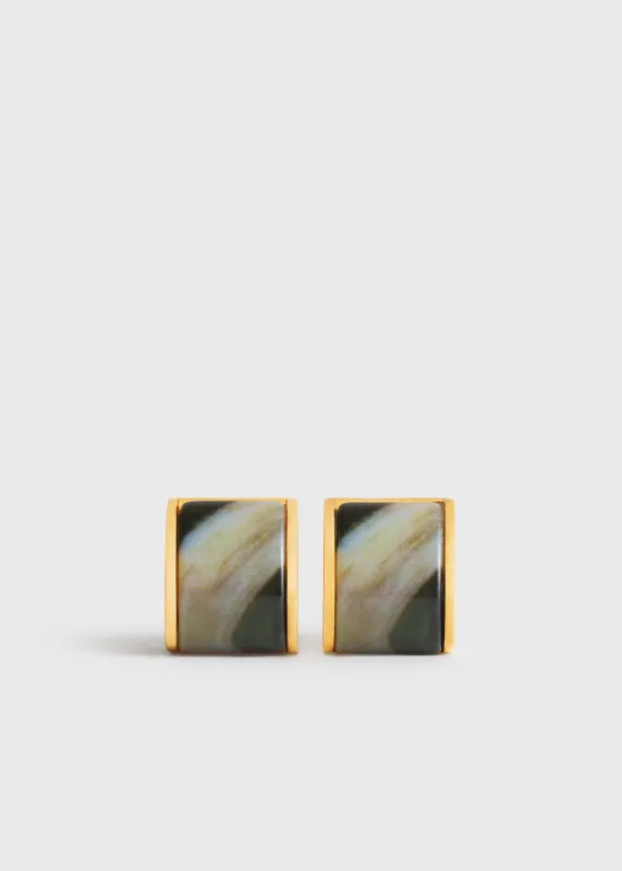 Petite signature hoops beige/gold sold by Toteme