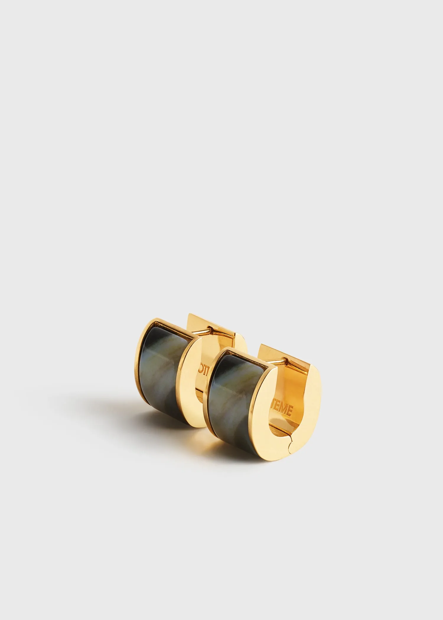 Petite signature hoops beige/gold sold by Toteme product image thumbnail 2