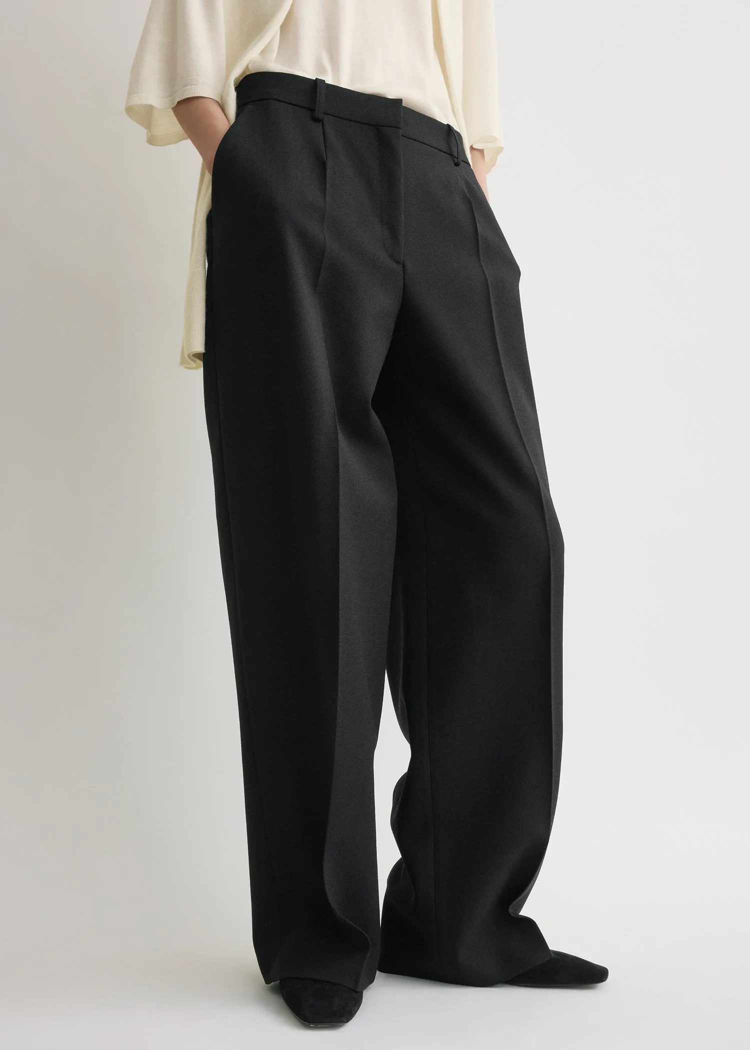 Wide tailored trousers black sold by Toteme product image thumbnail 4