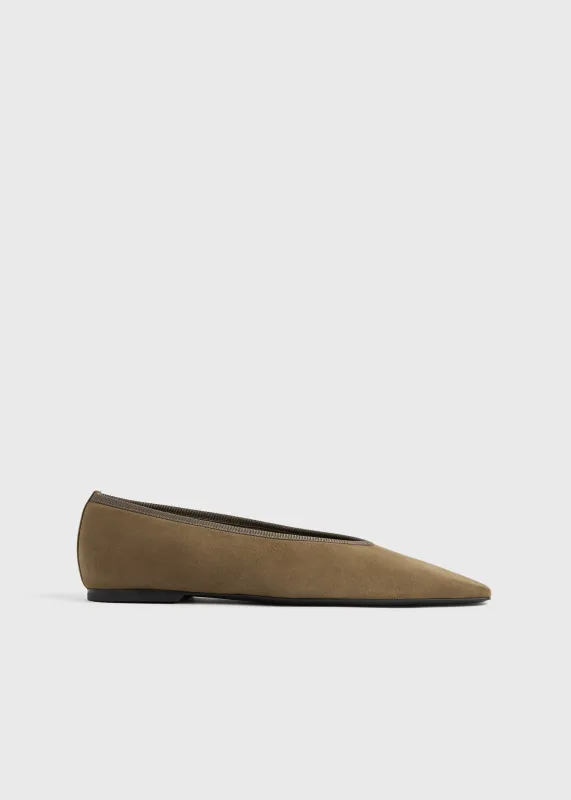Minimalist suede ballerinas hazel sold by Toteme