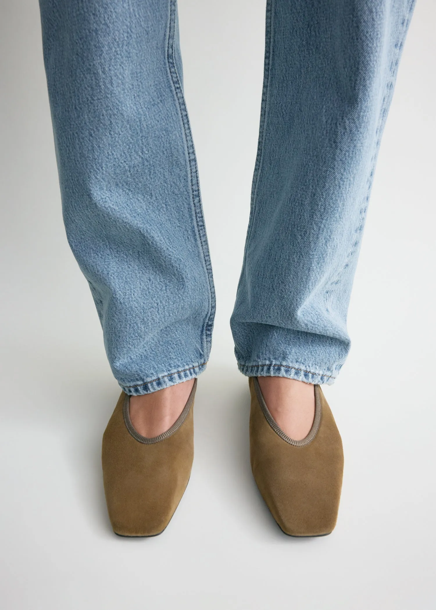 Minimalist suede ballerinas hazel sold by Toteme product image thumbnail 2