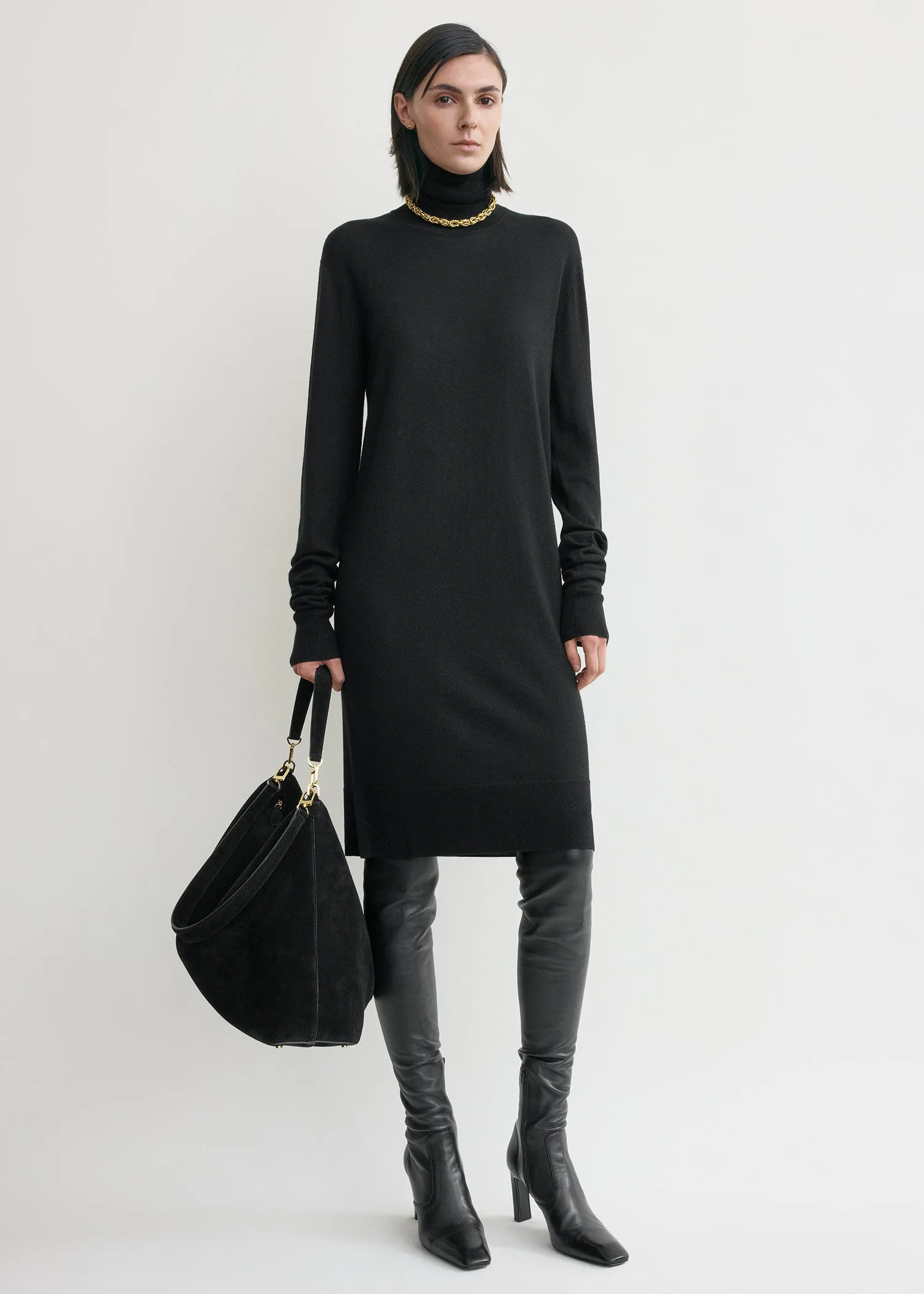 Turtleneck dress black sold by Toteme