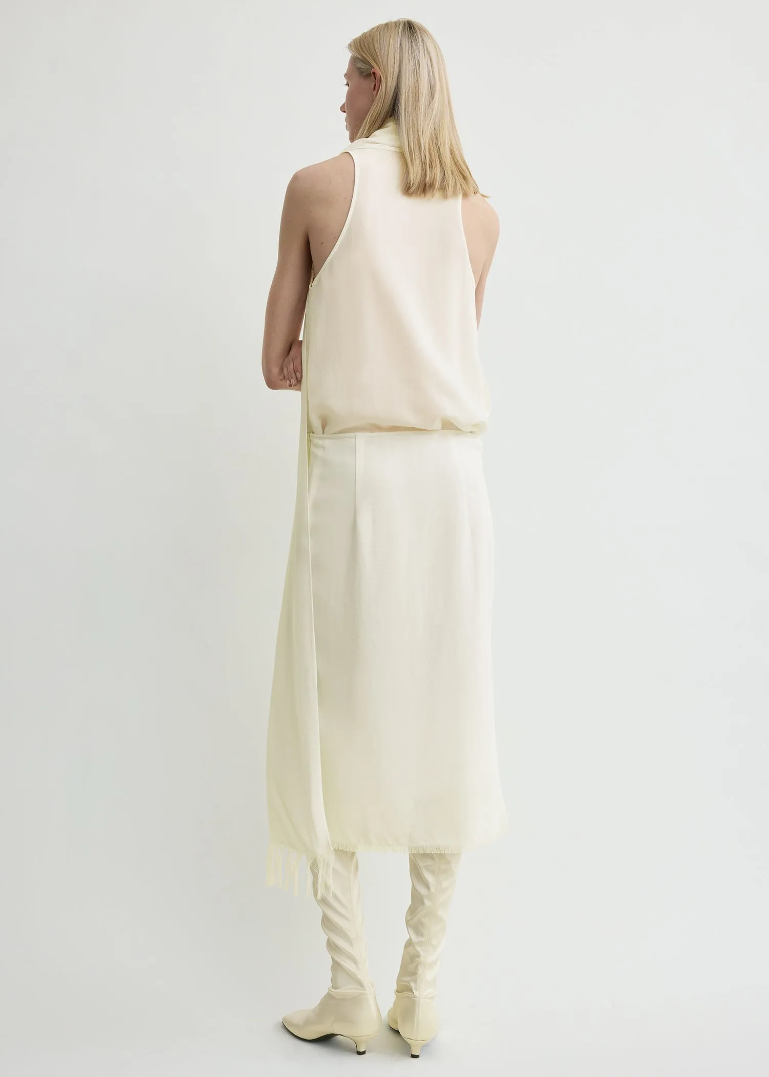 Fringed scarf dress milk sold by Toteme product image thumbnail 3
