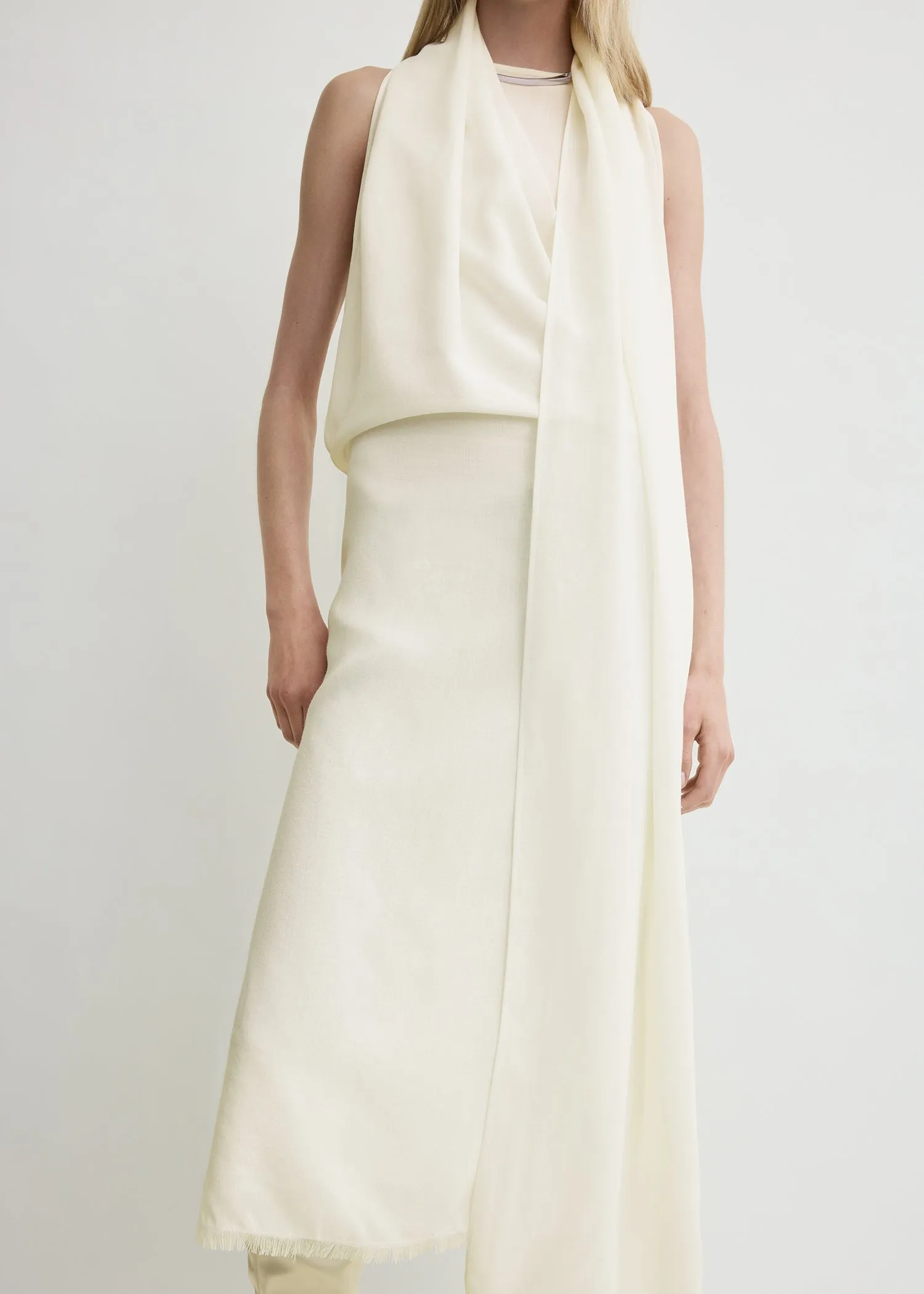 Fringed scarf dress milk sold by Toteme product image thumbnail 4