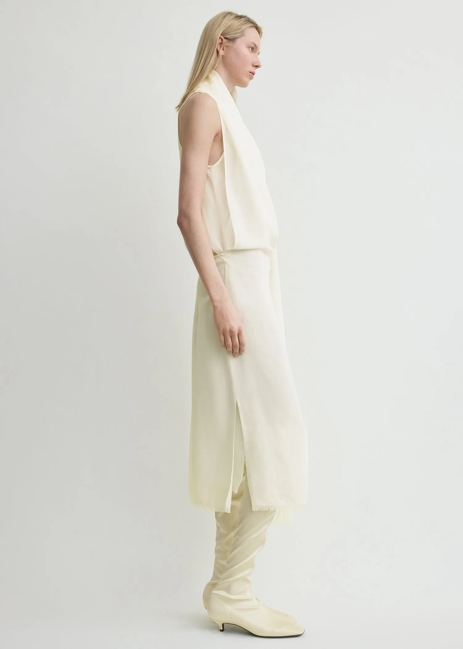 Fringed scarf dress milk sold by Toteme product image thumbnail 2