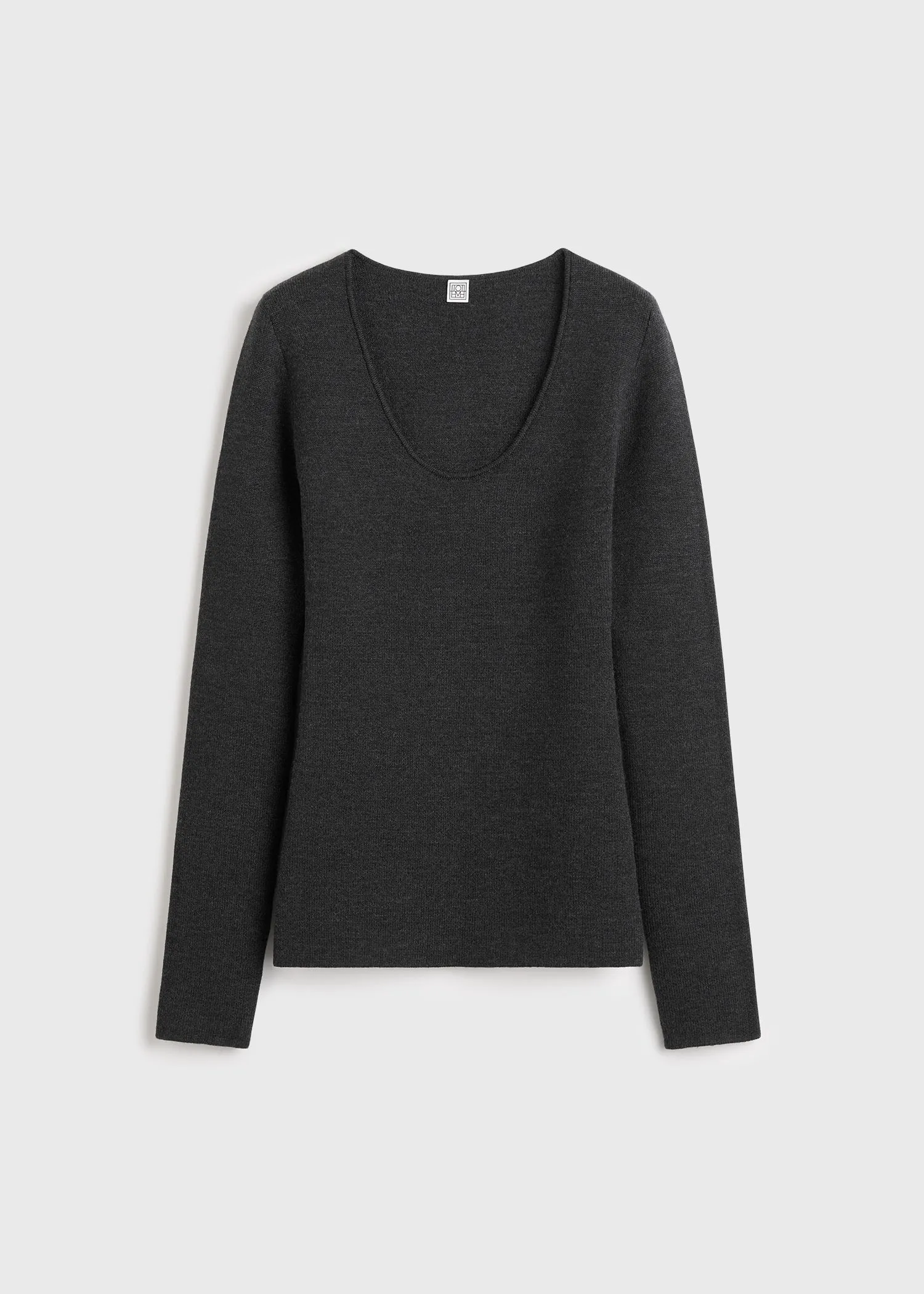 Compact knit top charcoal sold by Toteme product image thumbnail 4