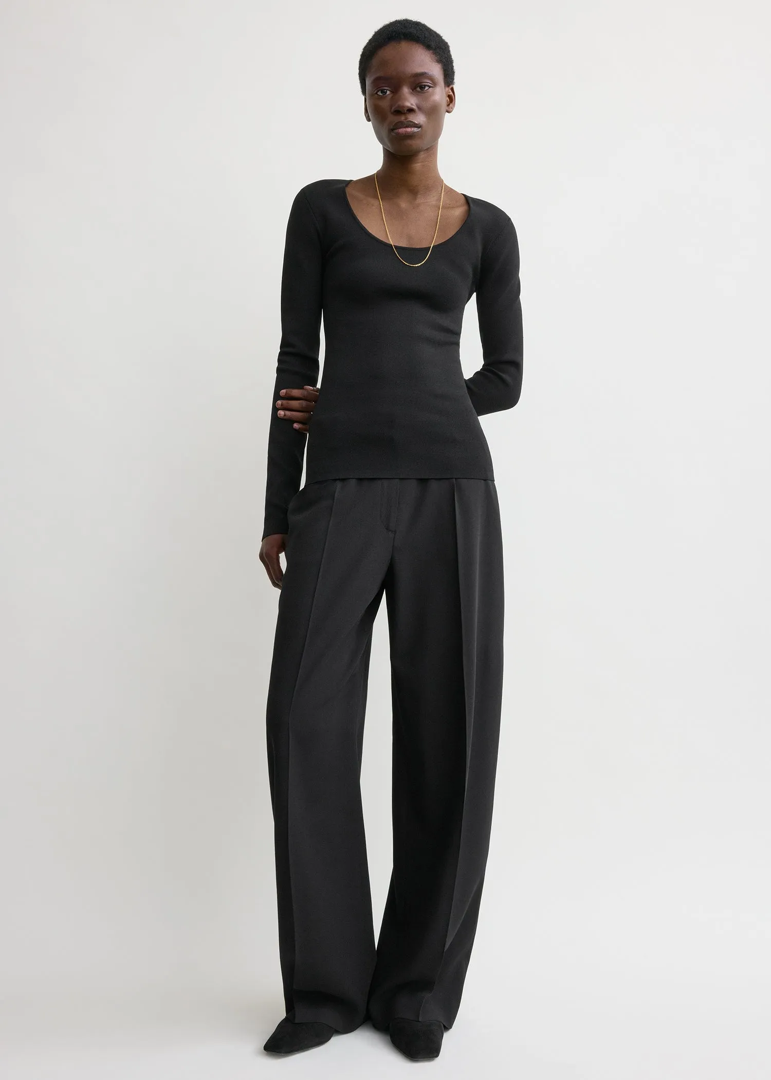 Compact knit top black sold by Toteme product image thumbnail 2