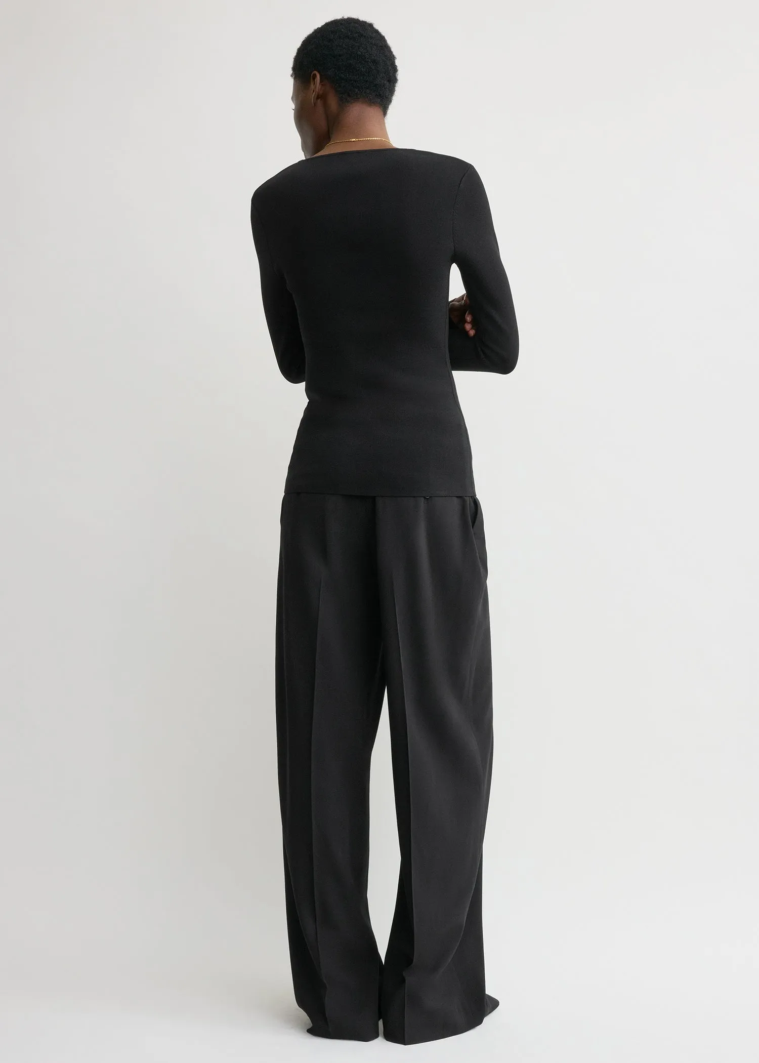 Compact knit top black sold by Toteme product image thumbnail 3