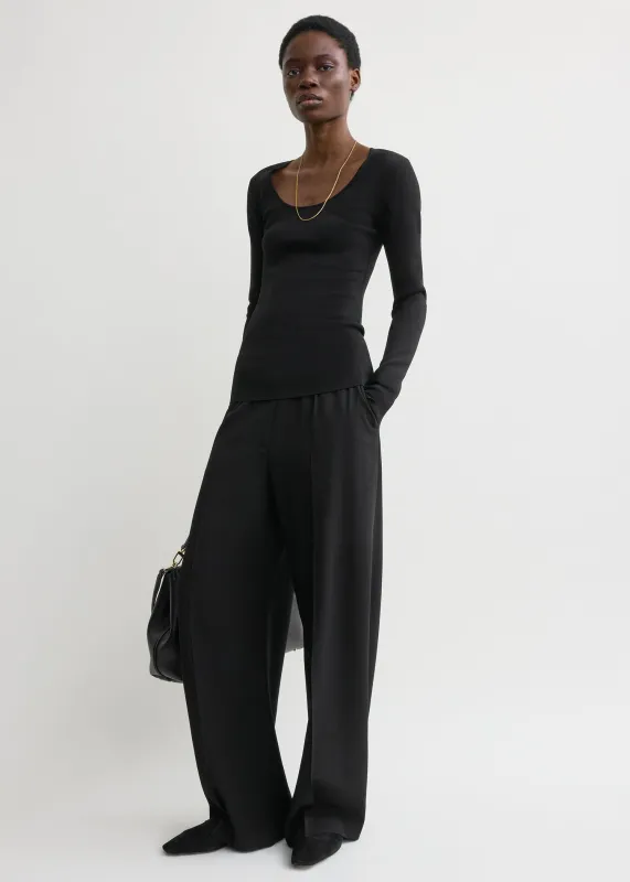 Compact knit top black sold by Toteme