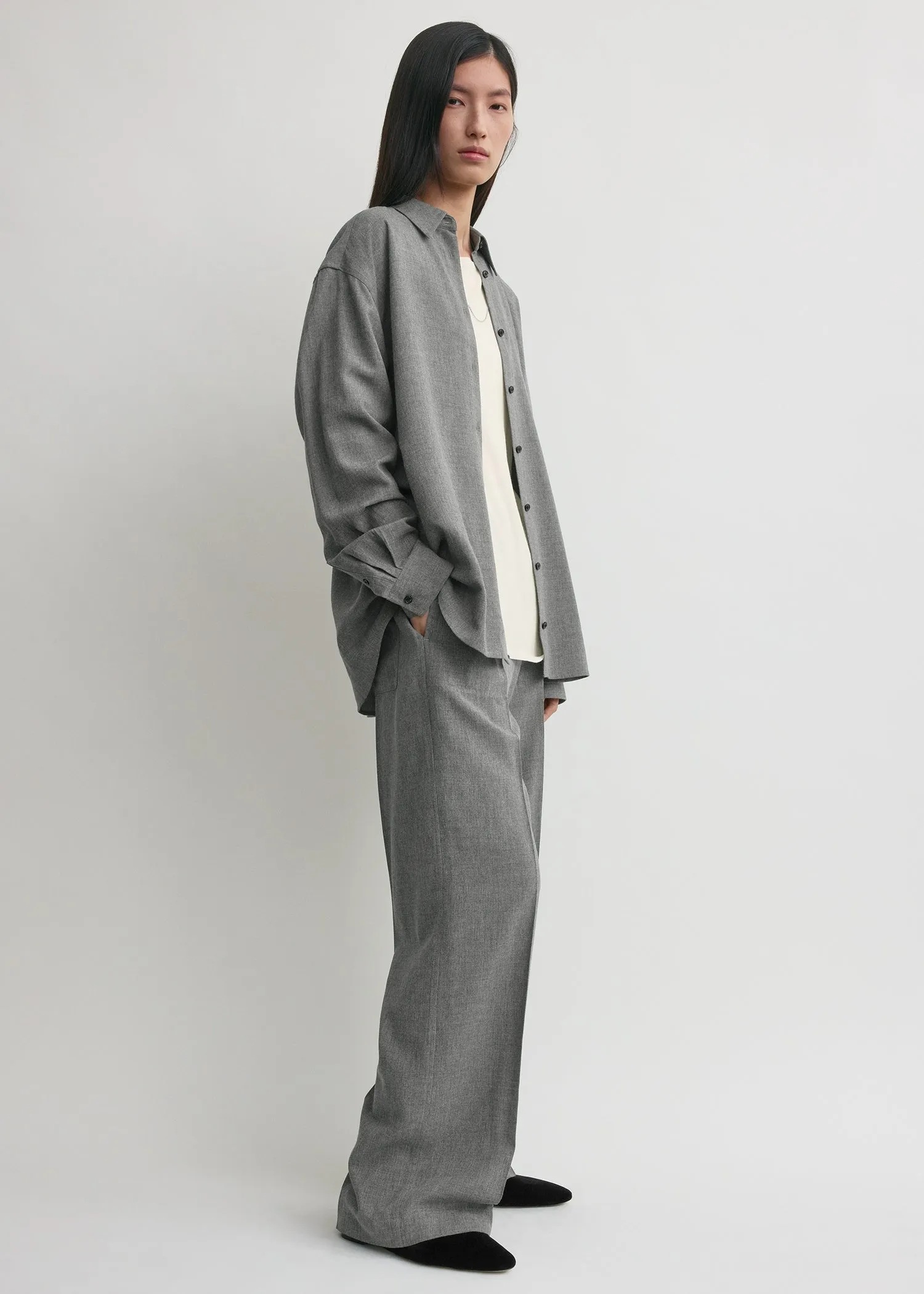 Classic fluid shirt mid grey sold by Toteme product image thumbnail 2