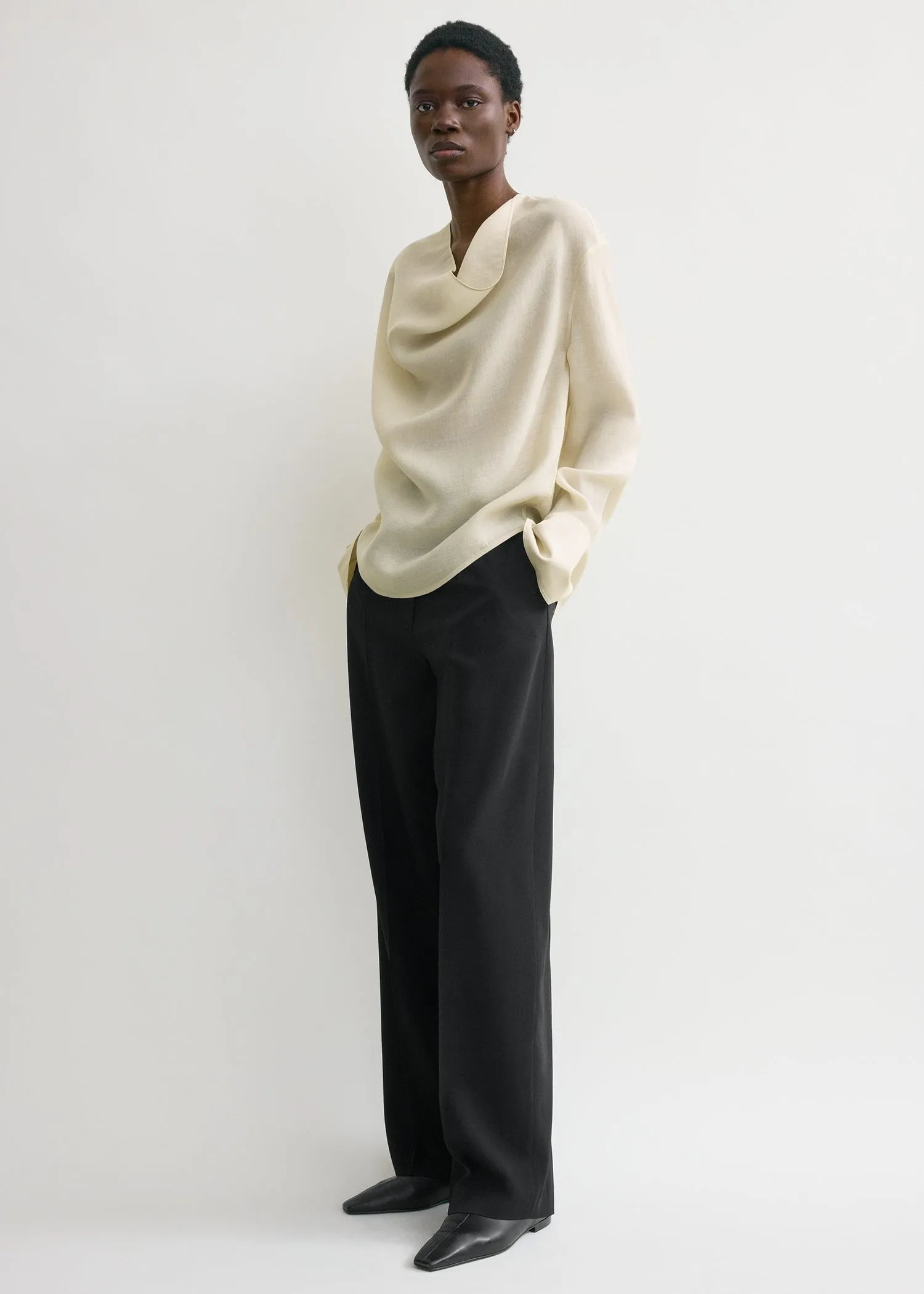 Cowl blouse ecru sold by Toteme product image thumbnail 2